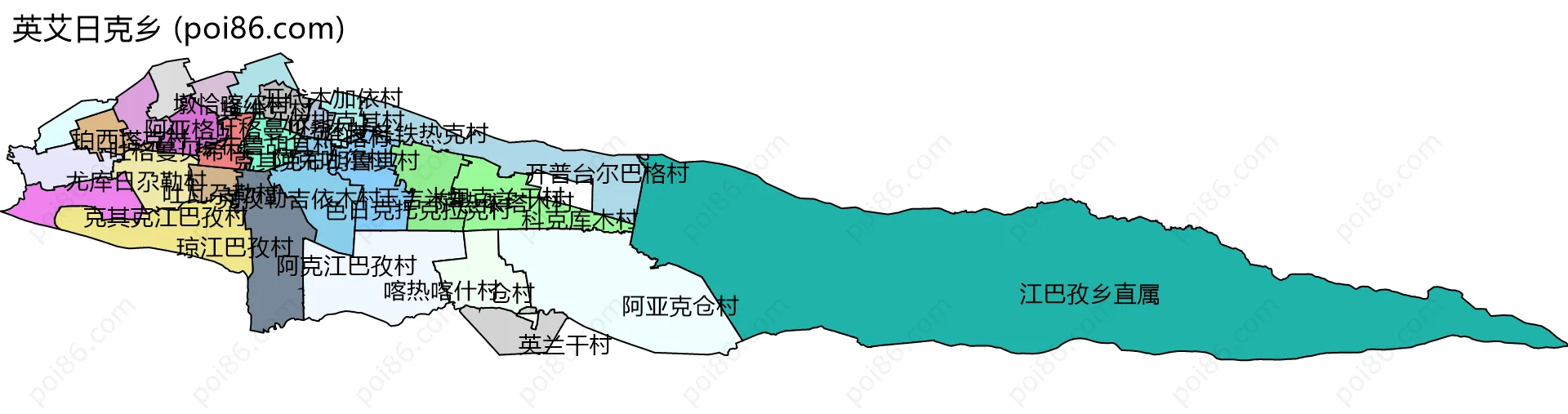 英艾日克乡边界地图(五级行政区划)