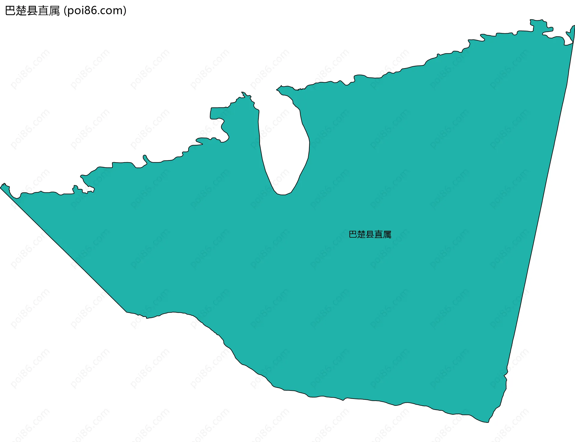 巴楚县直属边界地图(五级行政区划)