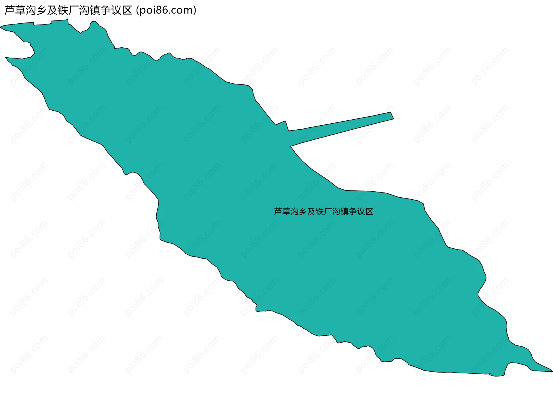 芦草沟乡及铁厂沟镇争议区边界地图