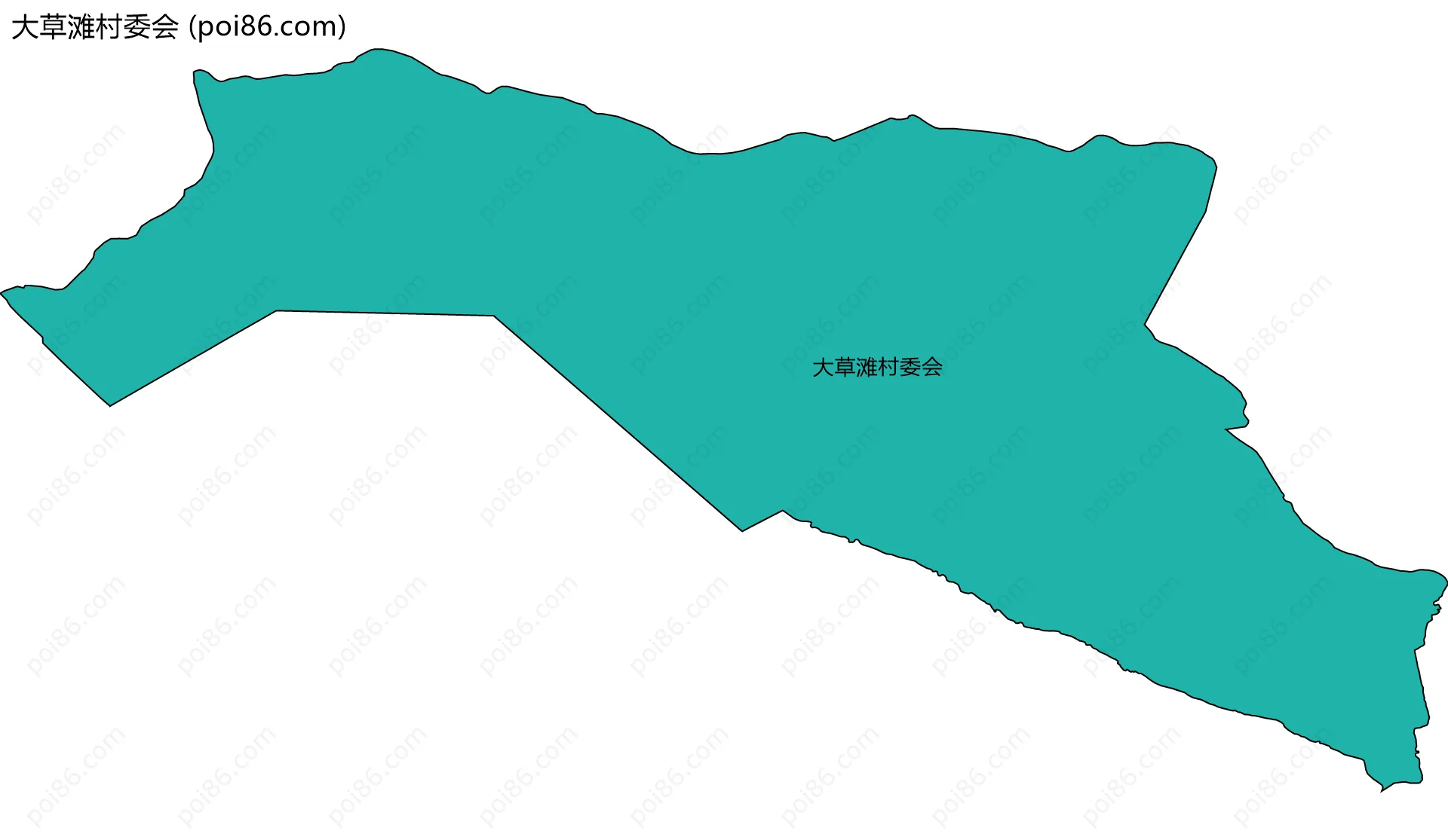 大草滩村委会边界地图