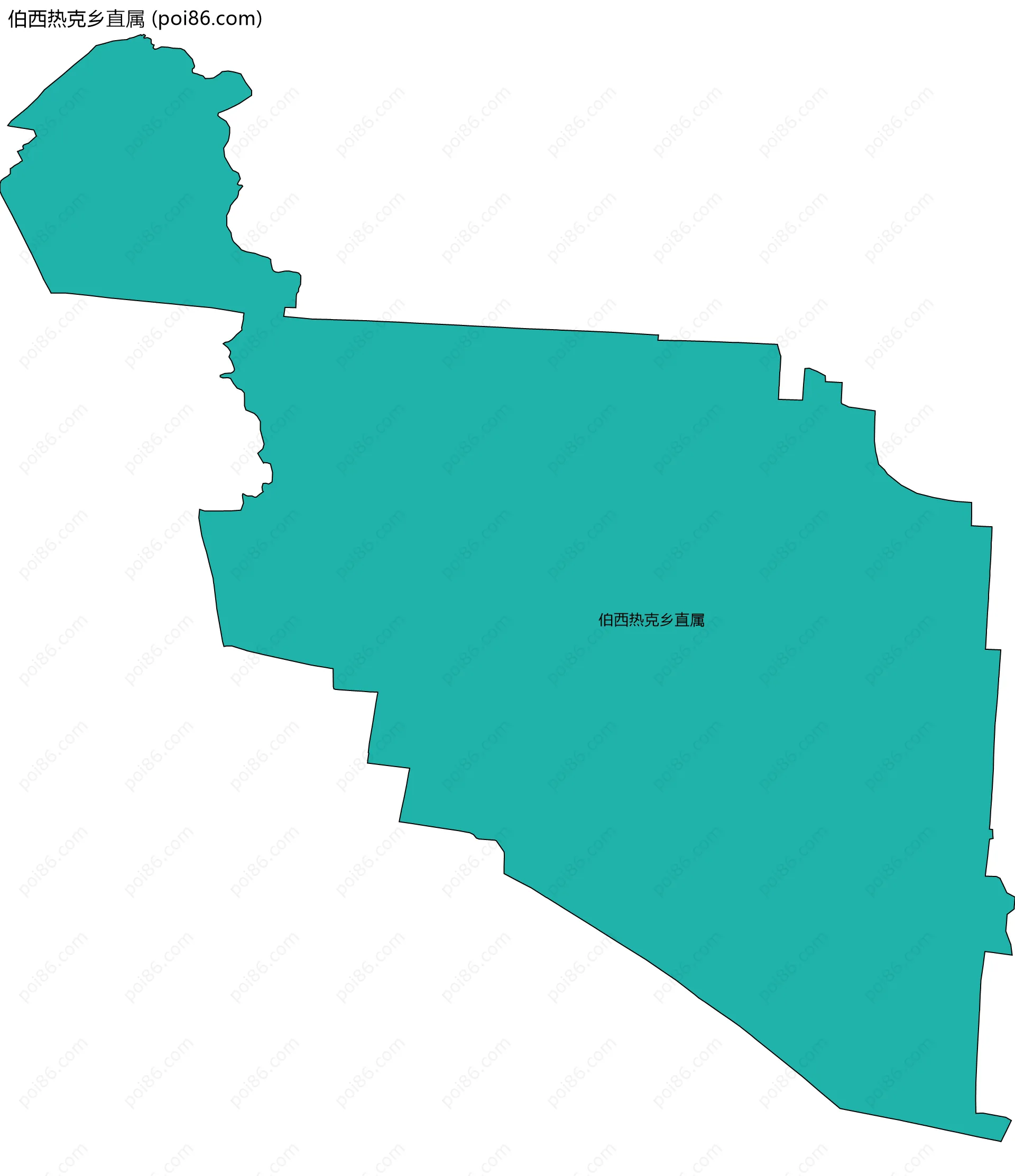 伯西热克乡直属边界地图