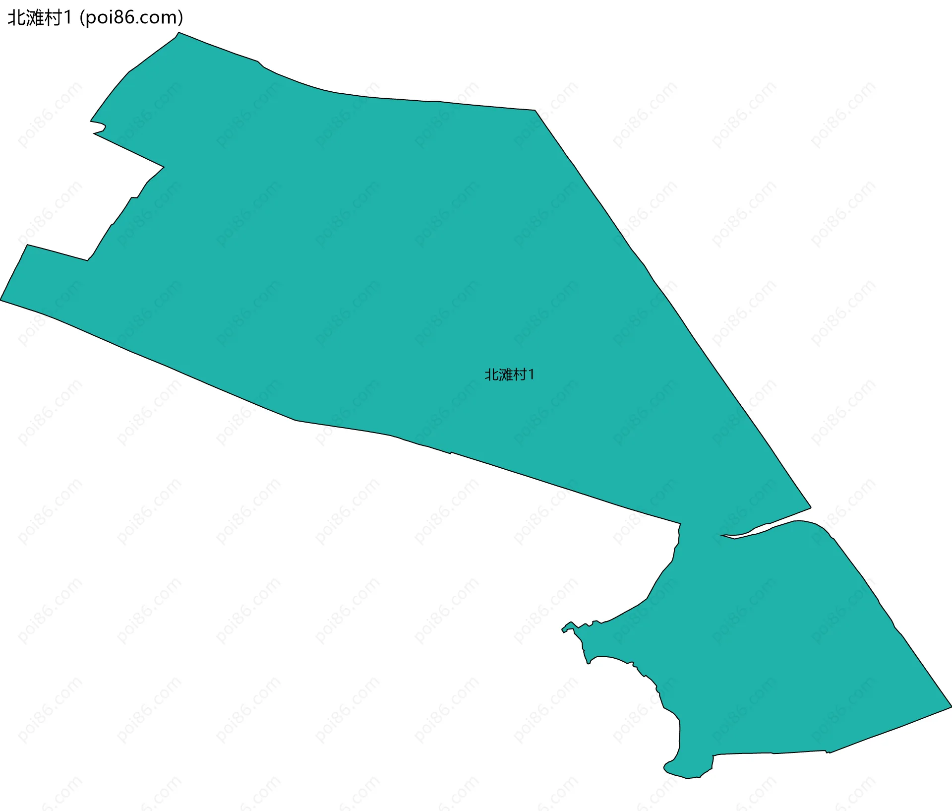 北滩村1边界地图