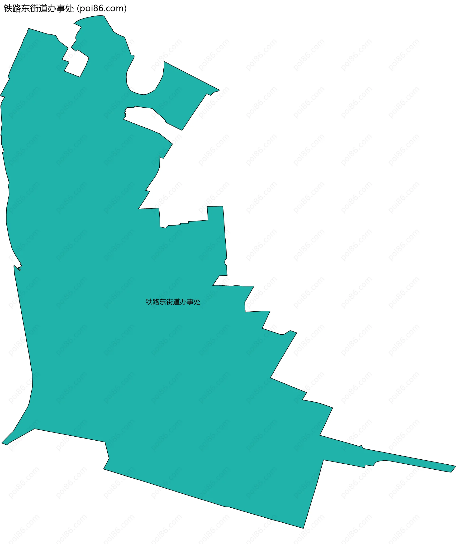 铁路东街道办事处边界地图