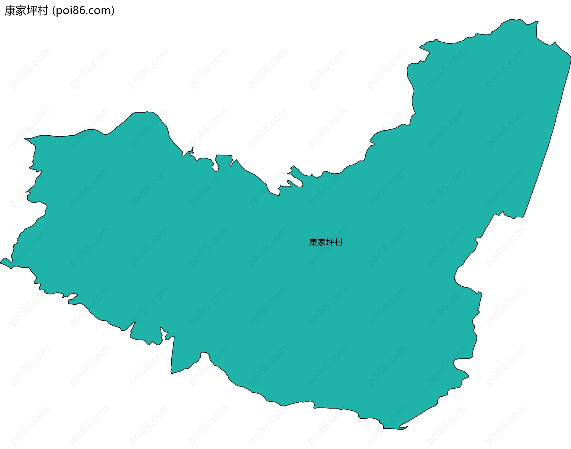康家坪村边界地图
