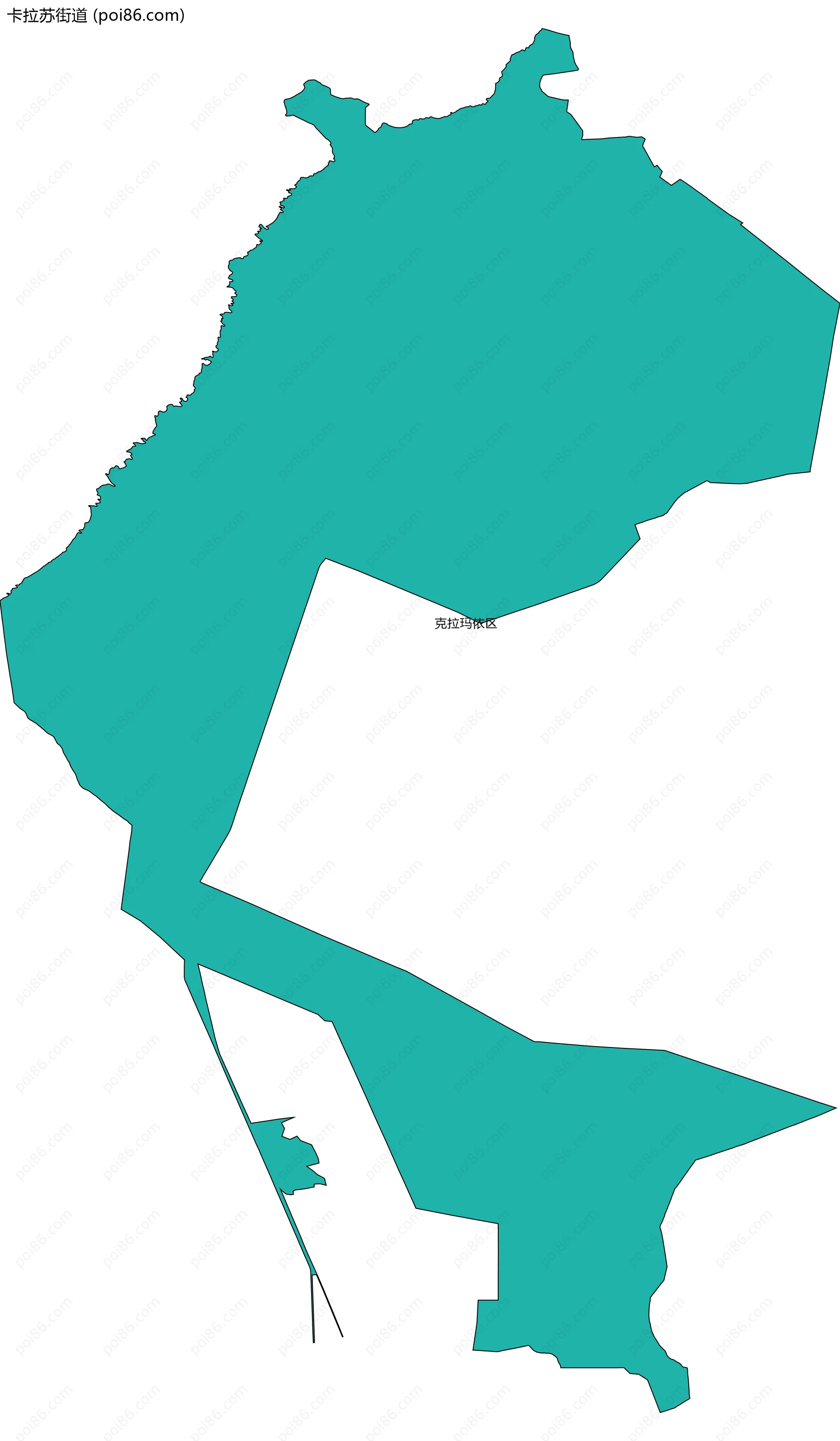卡拉苏街道边界地图(五级行政区划)