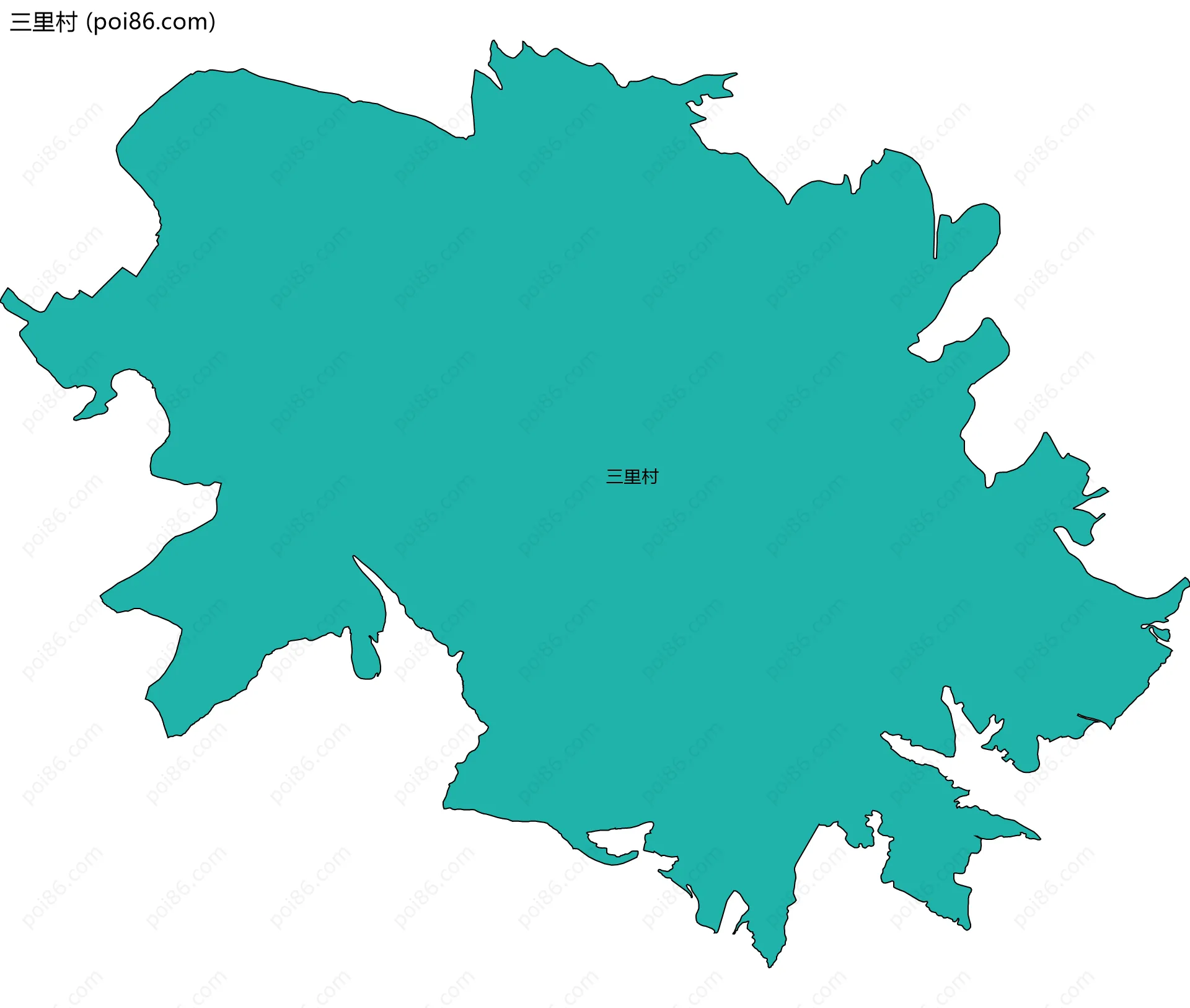 三里村边界地图