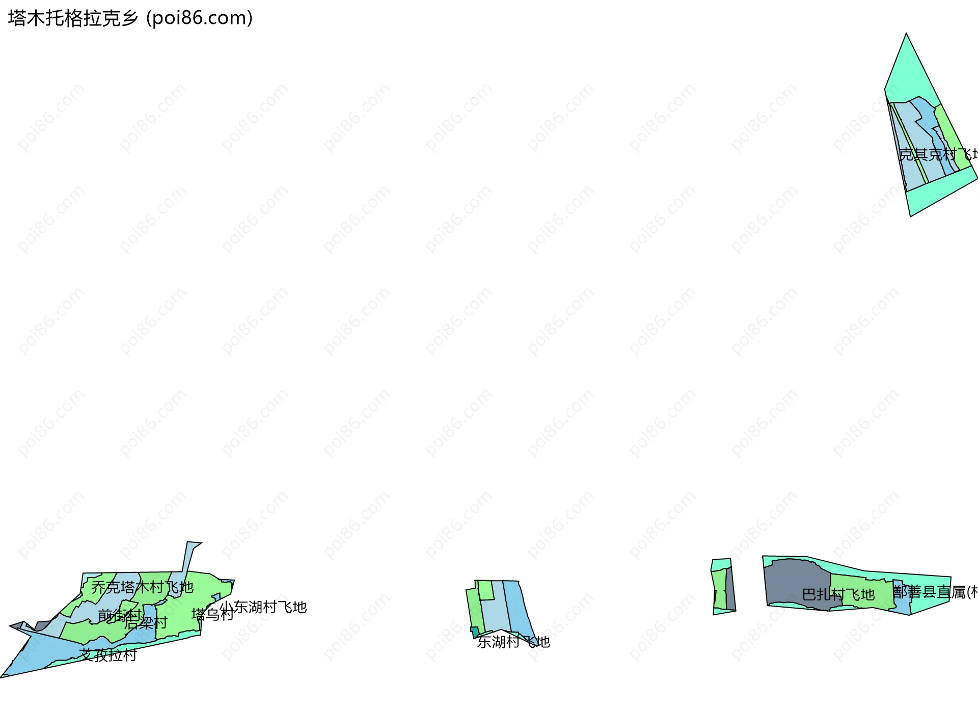 塔木托格拉克乡边界地图(五级行政区划)