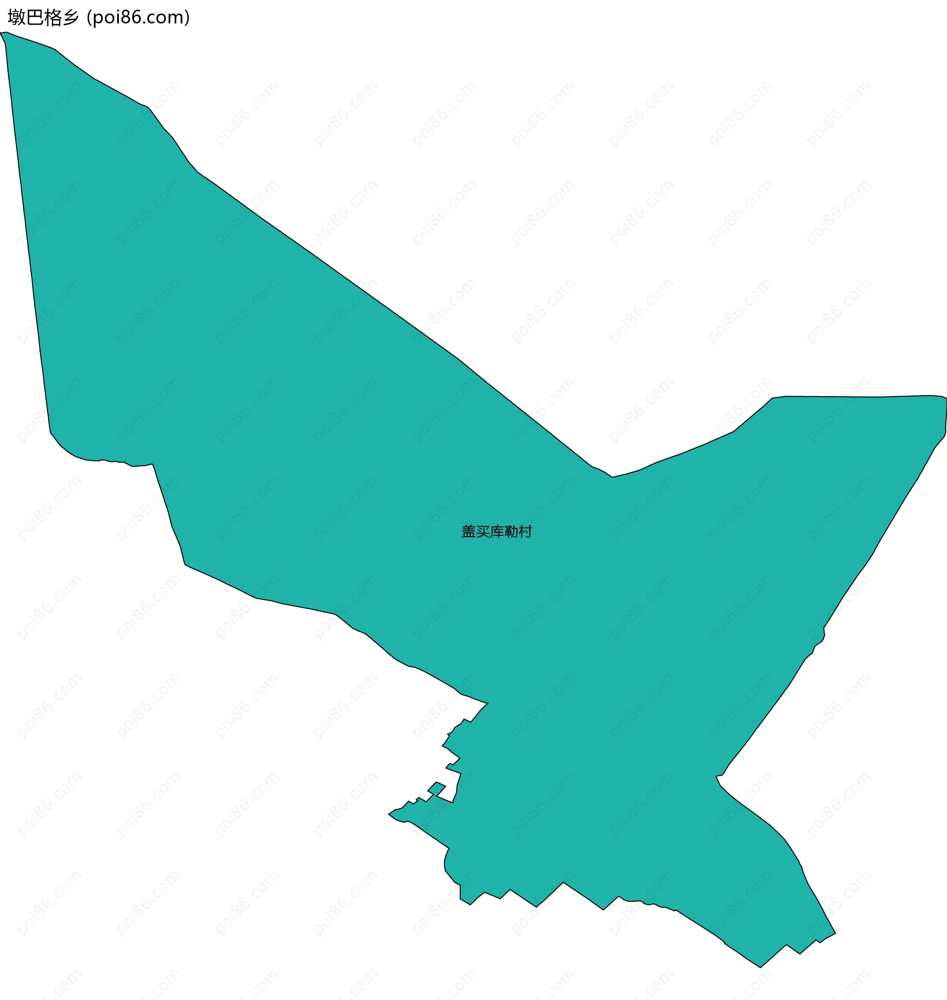墩巴格乡边界地图(五级行政区划)