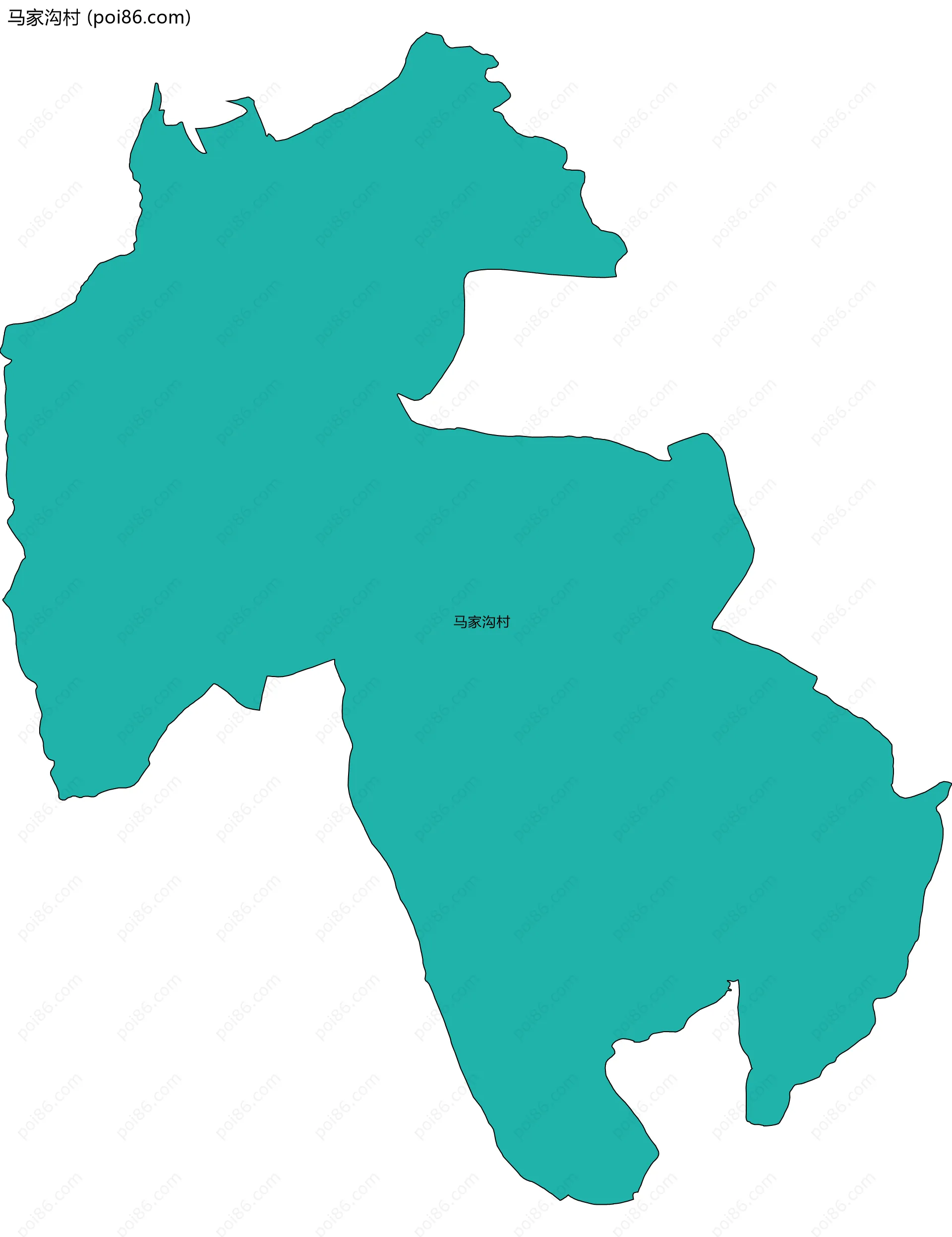 马家沟村边界地图