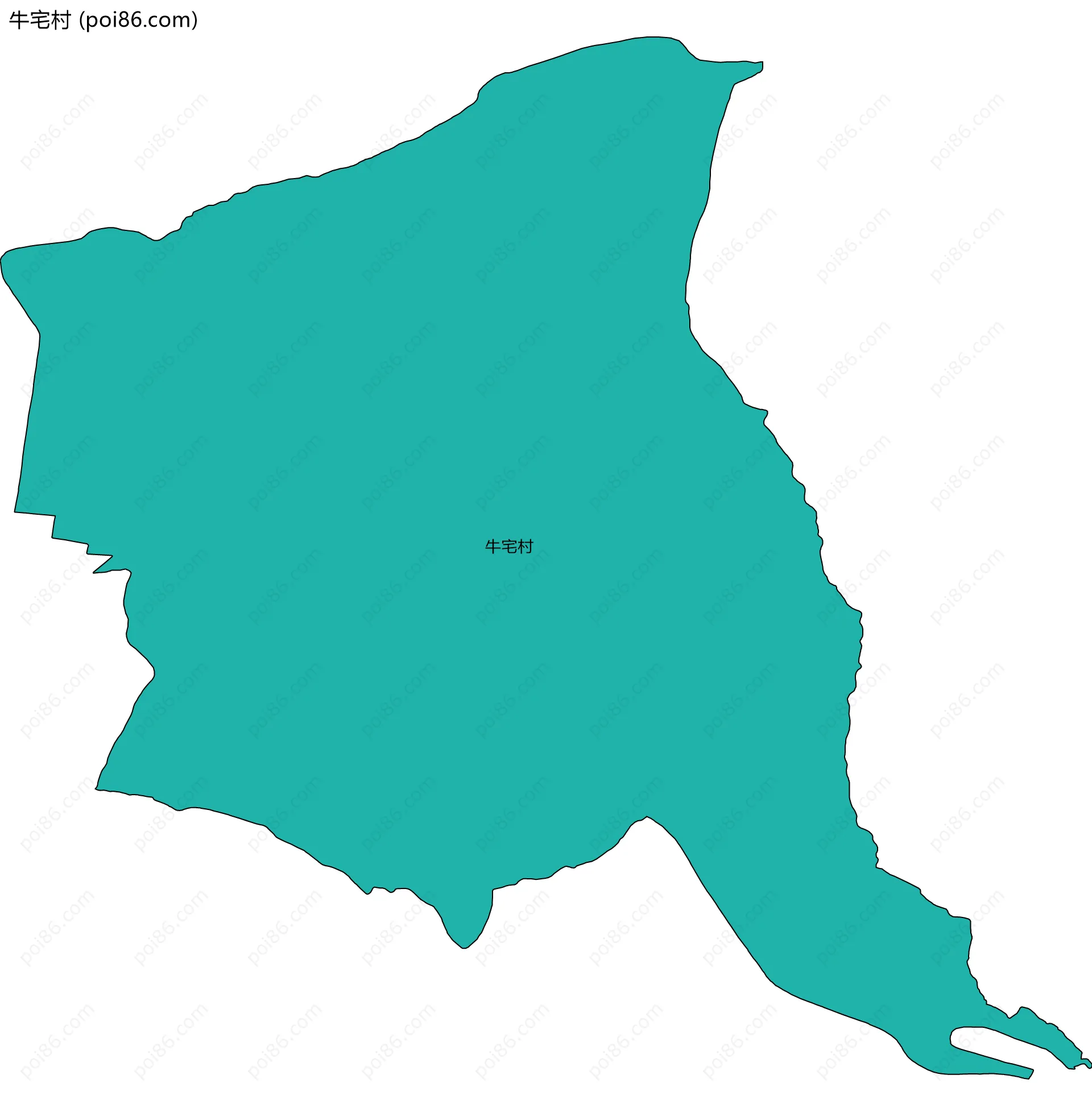 牛宅村边界地图
