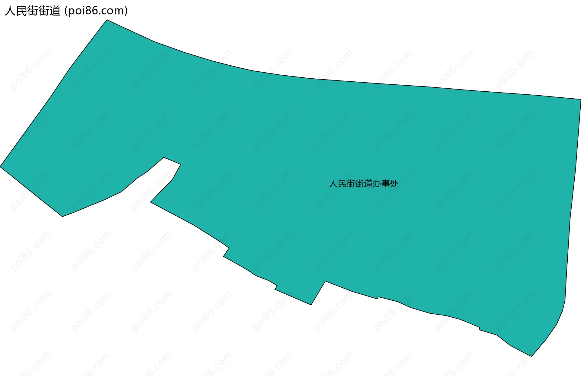 人民街街道边界地图(五级行政区划)
