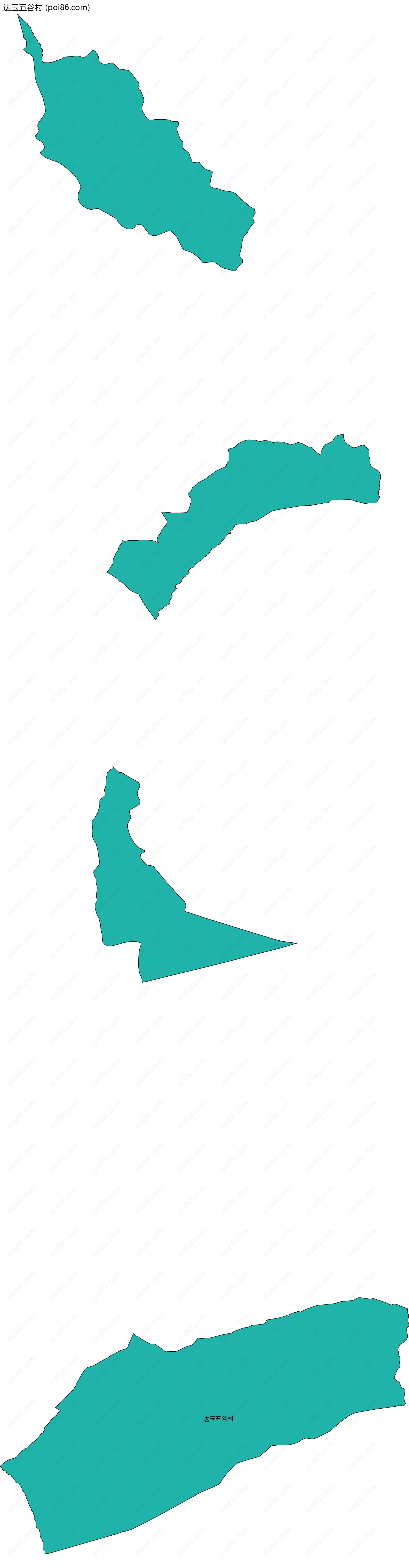 达玉五谷村边界地图