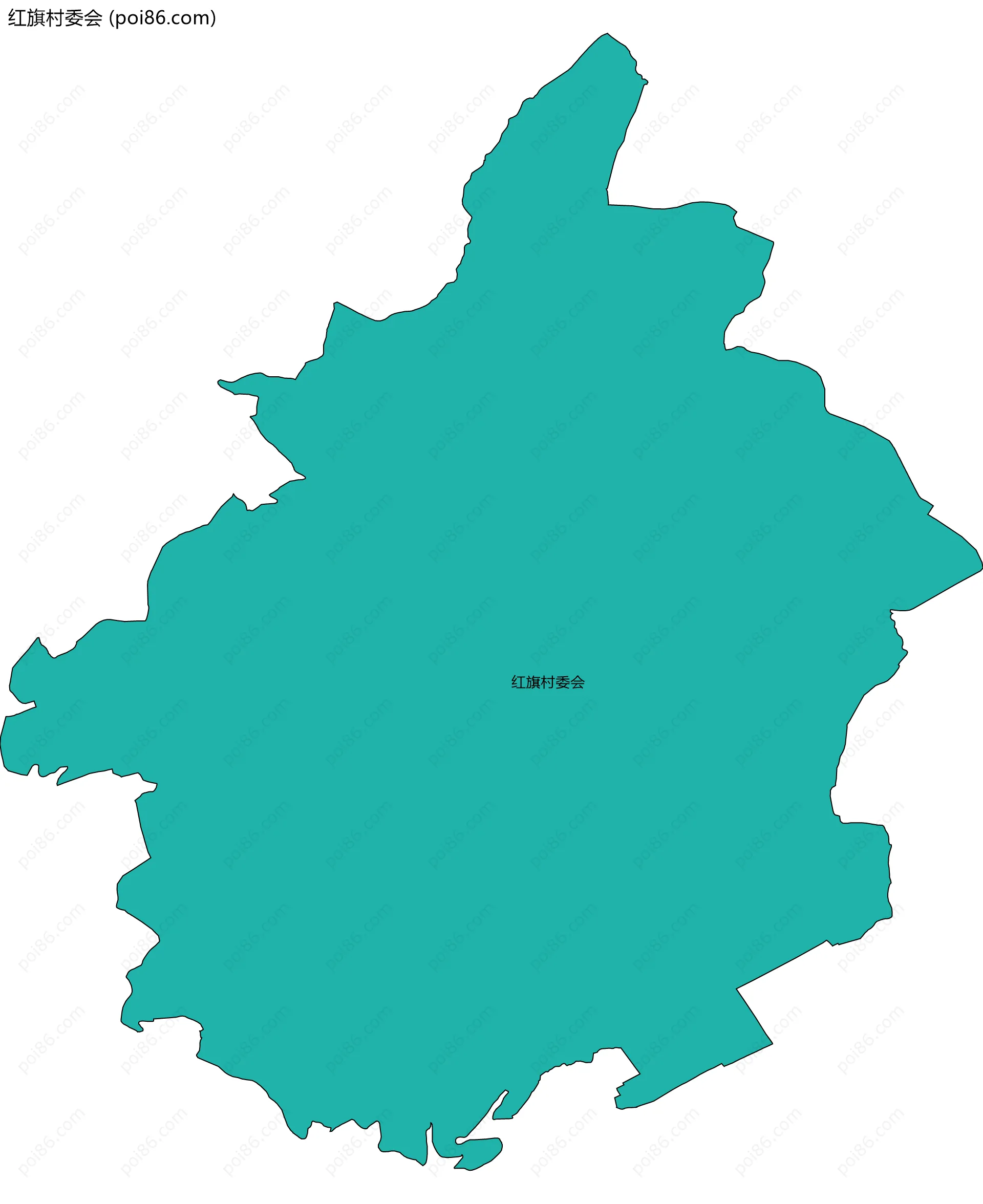 红旗村委会边界地图