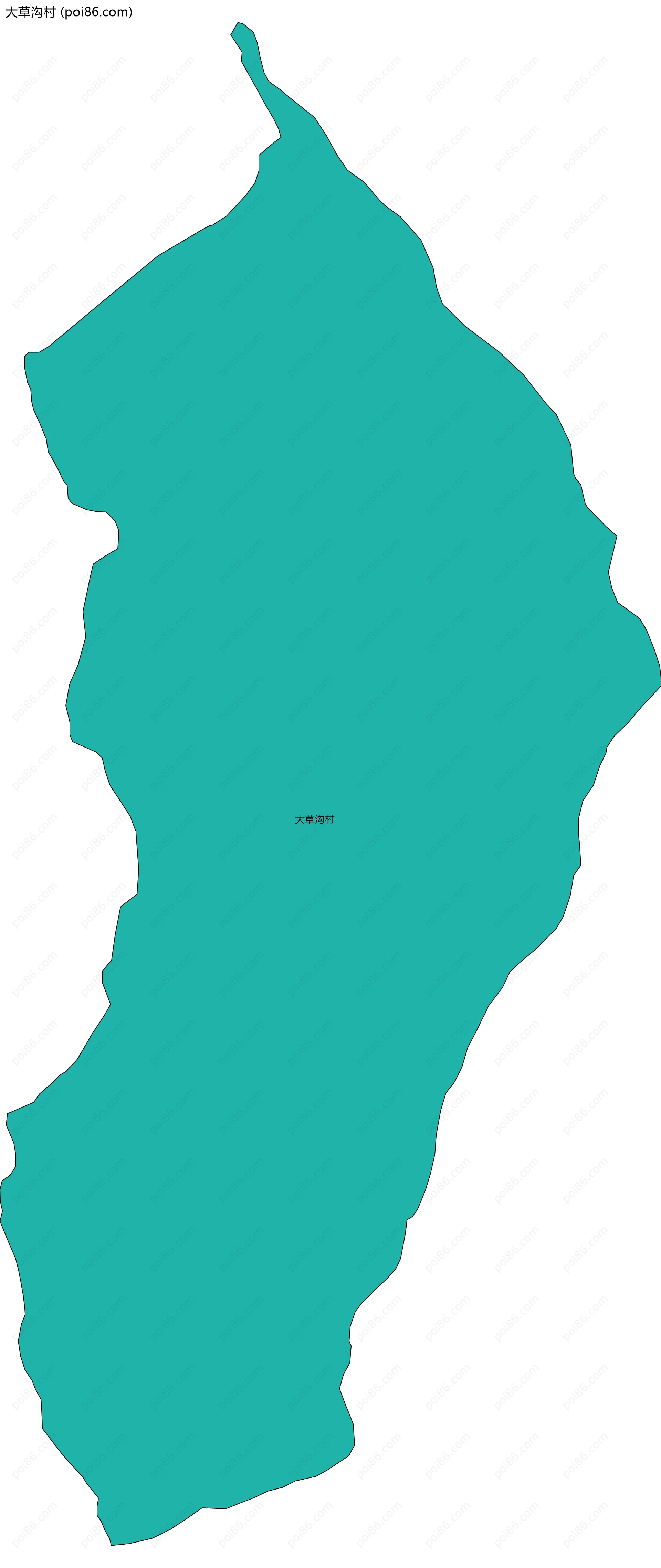 大草沟村边界地图