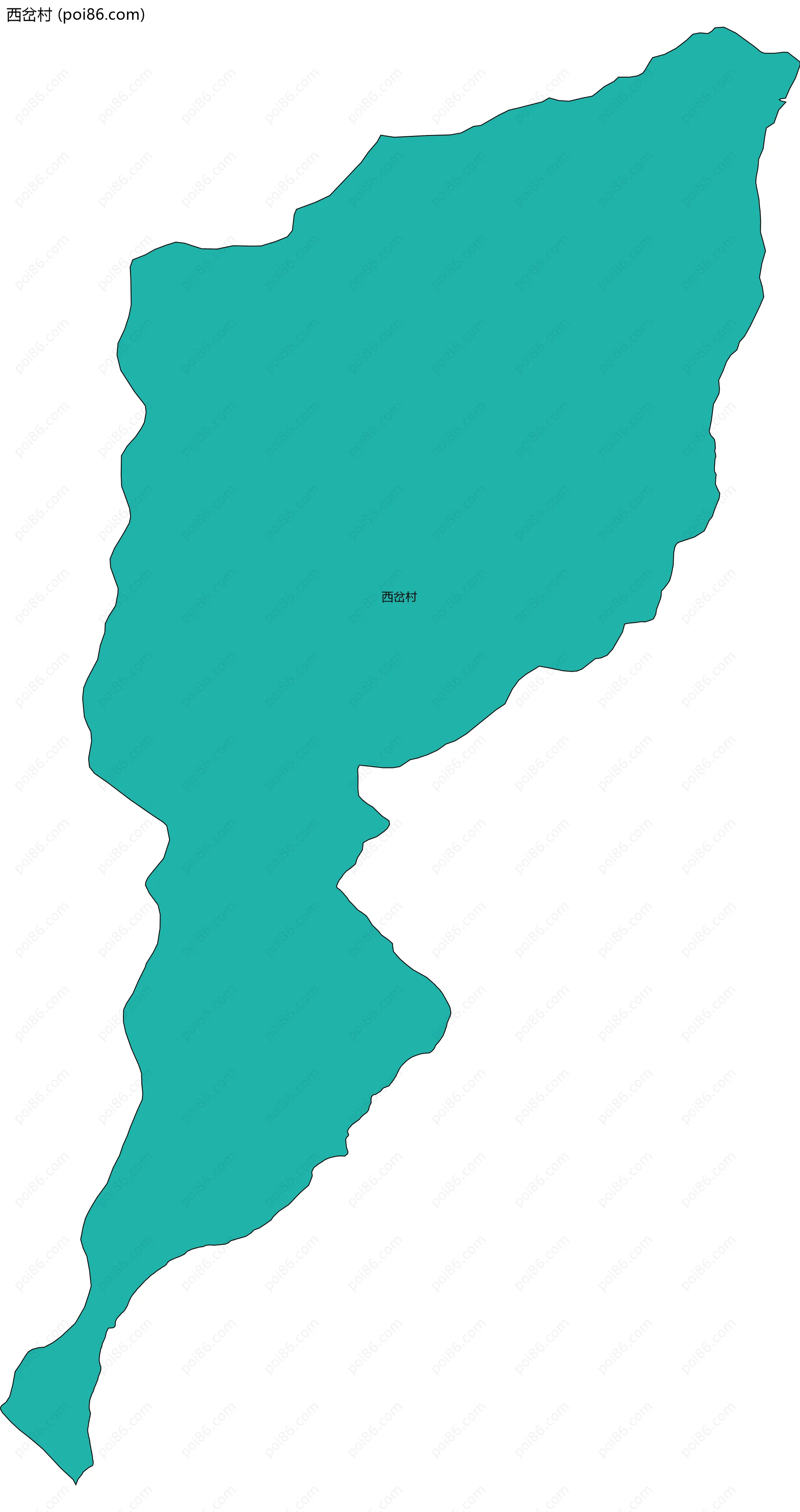 西岔村边界地图