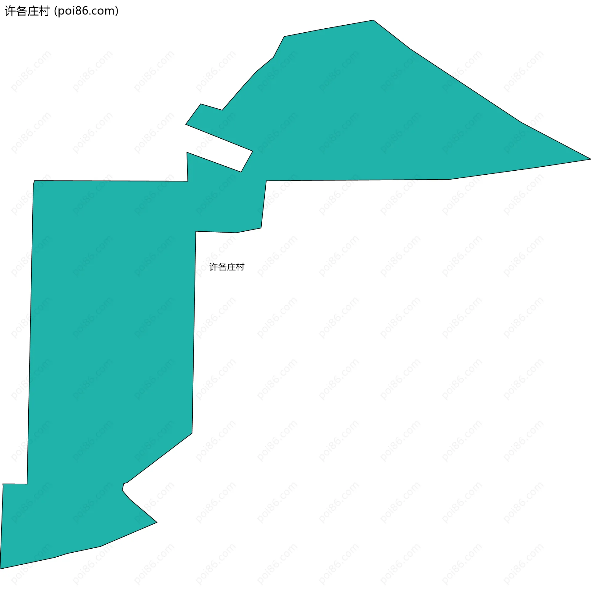 许各庄村边界地图