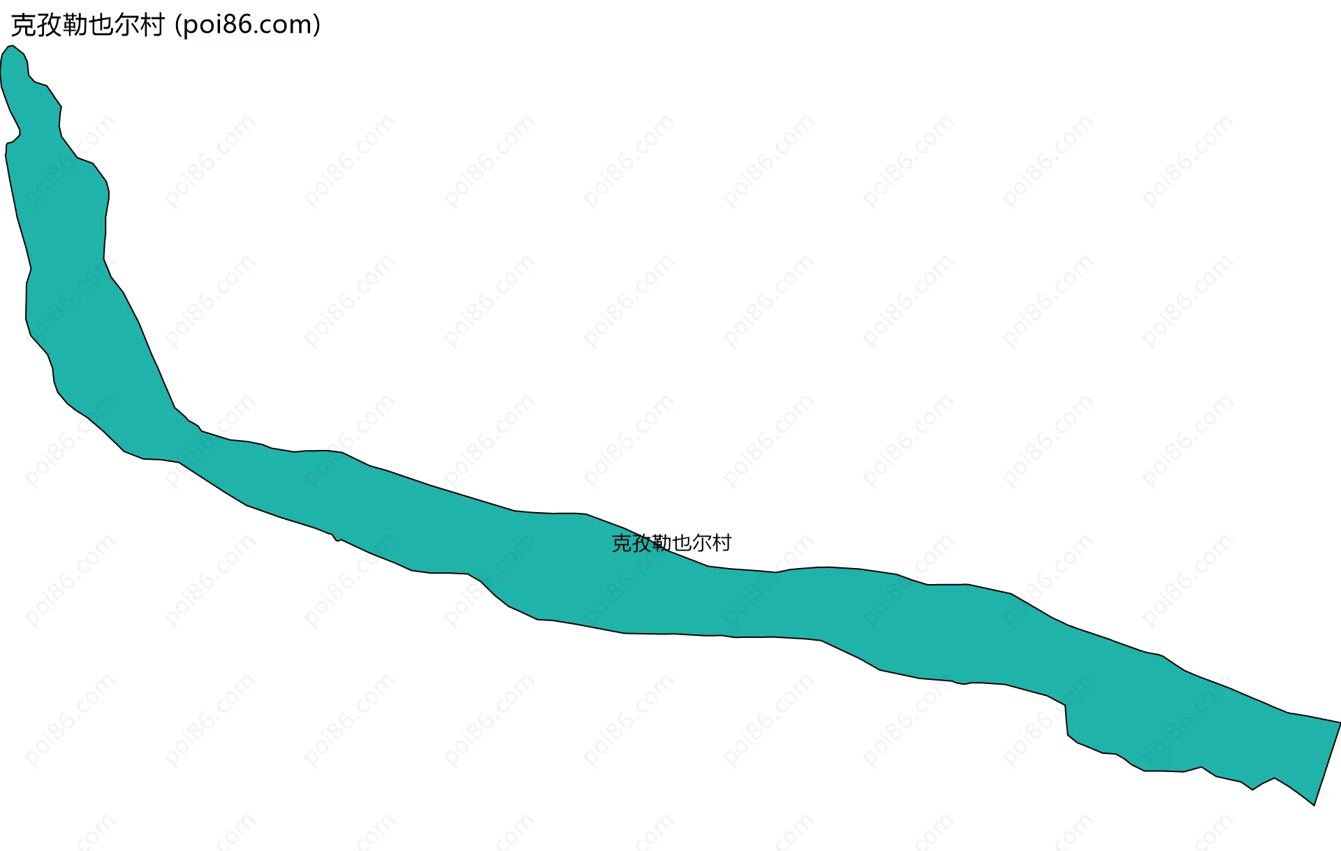 克孜勒也尔村边界地图