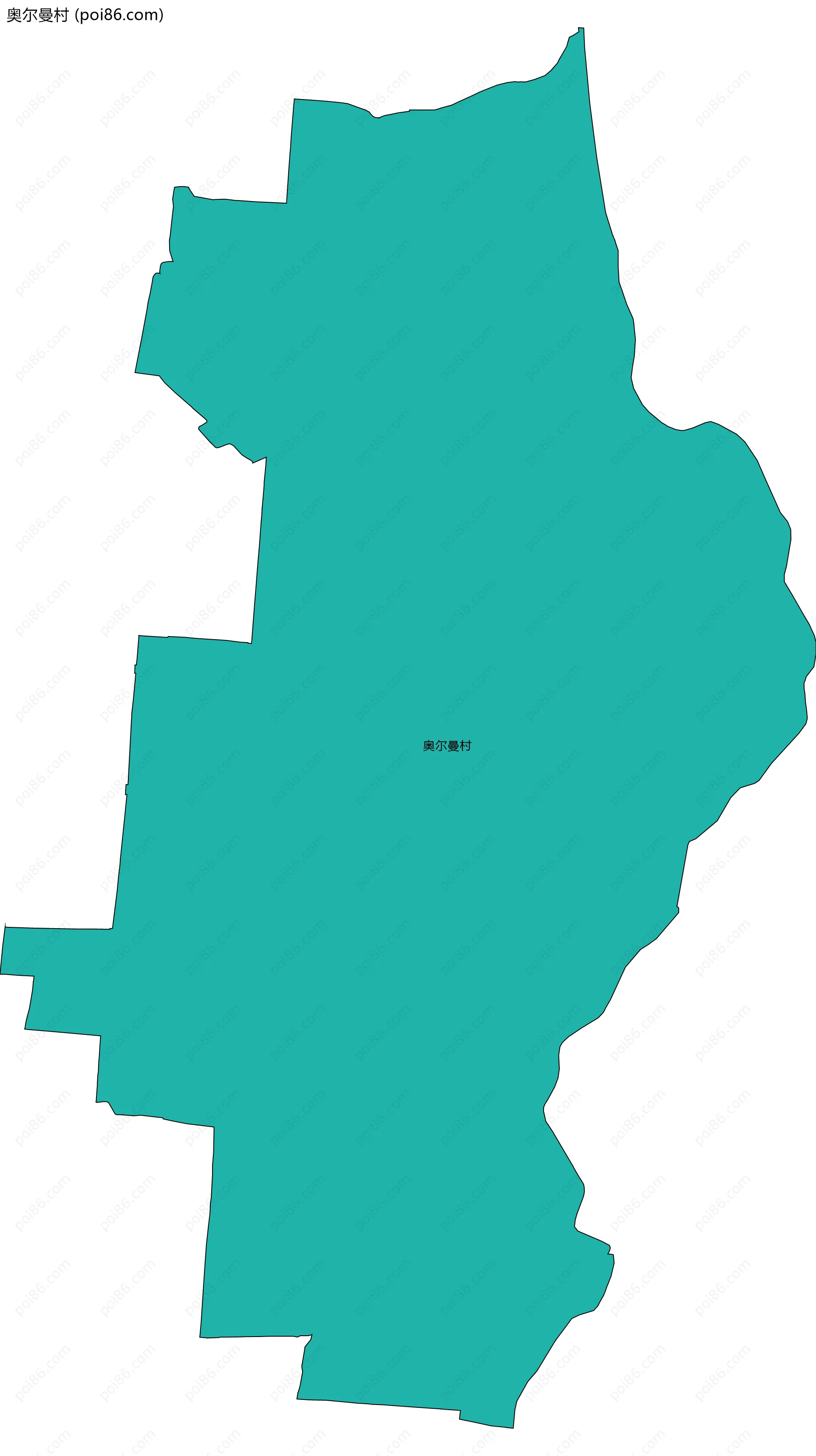 奥尔曼村边界地图
