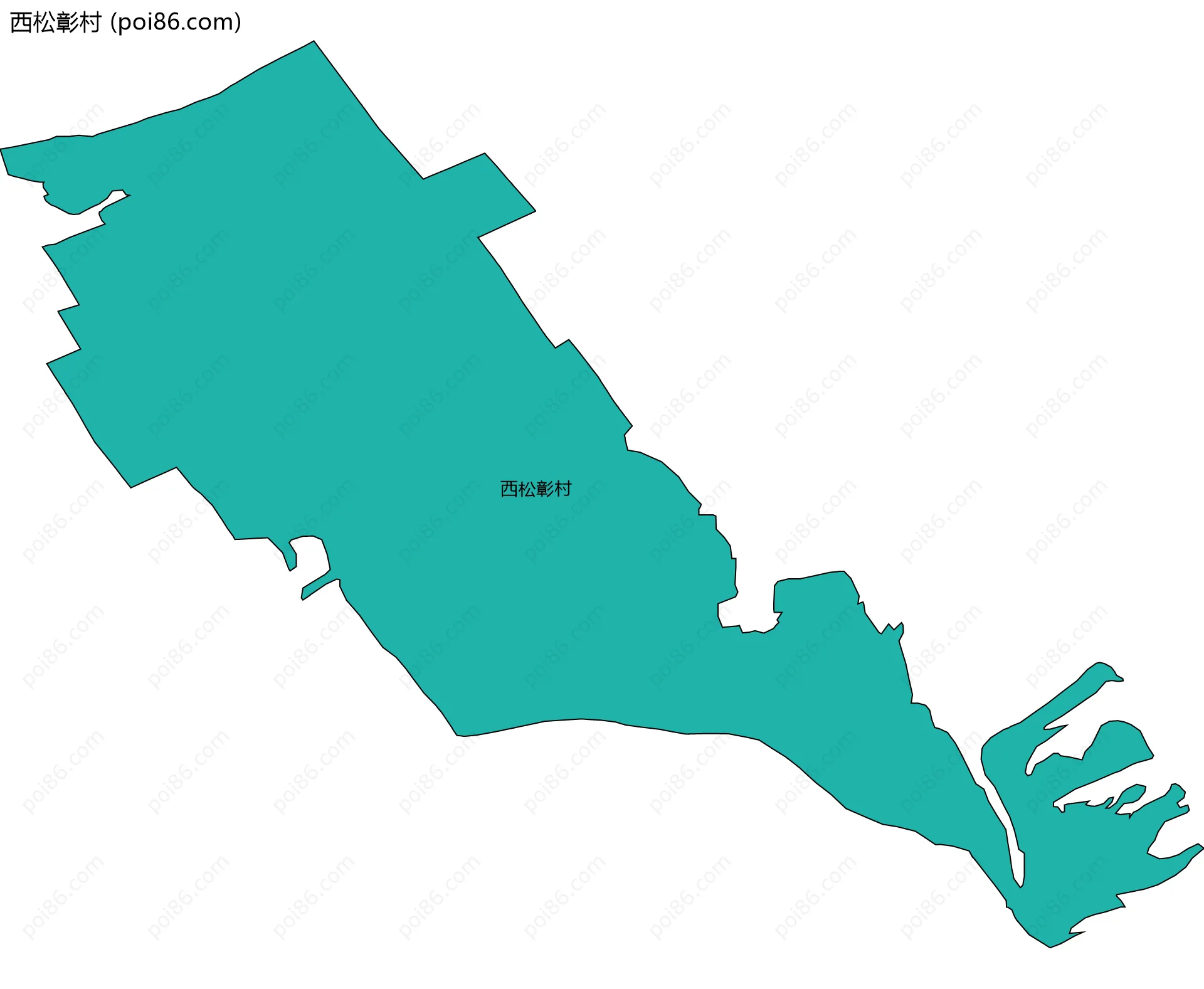西松彰村边界地图