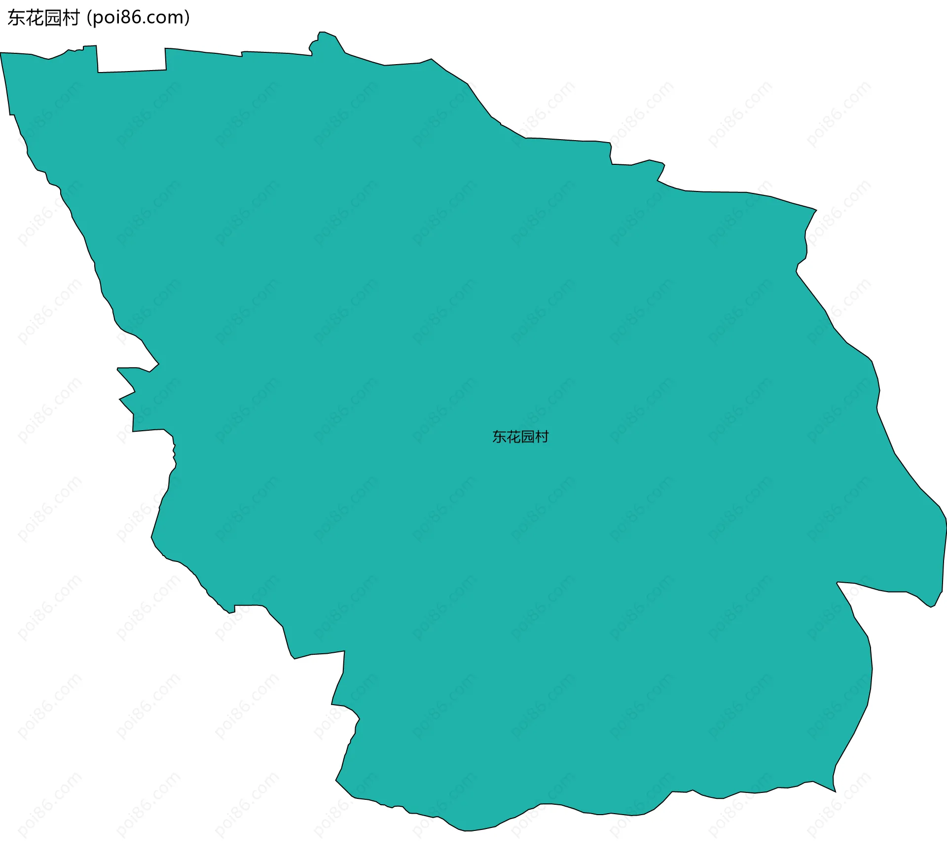 东花园村边界地图