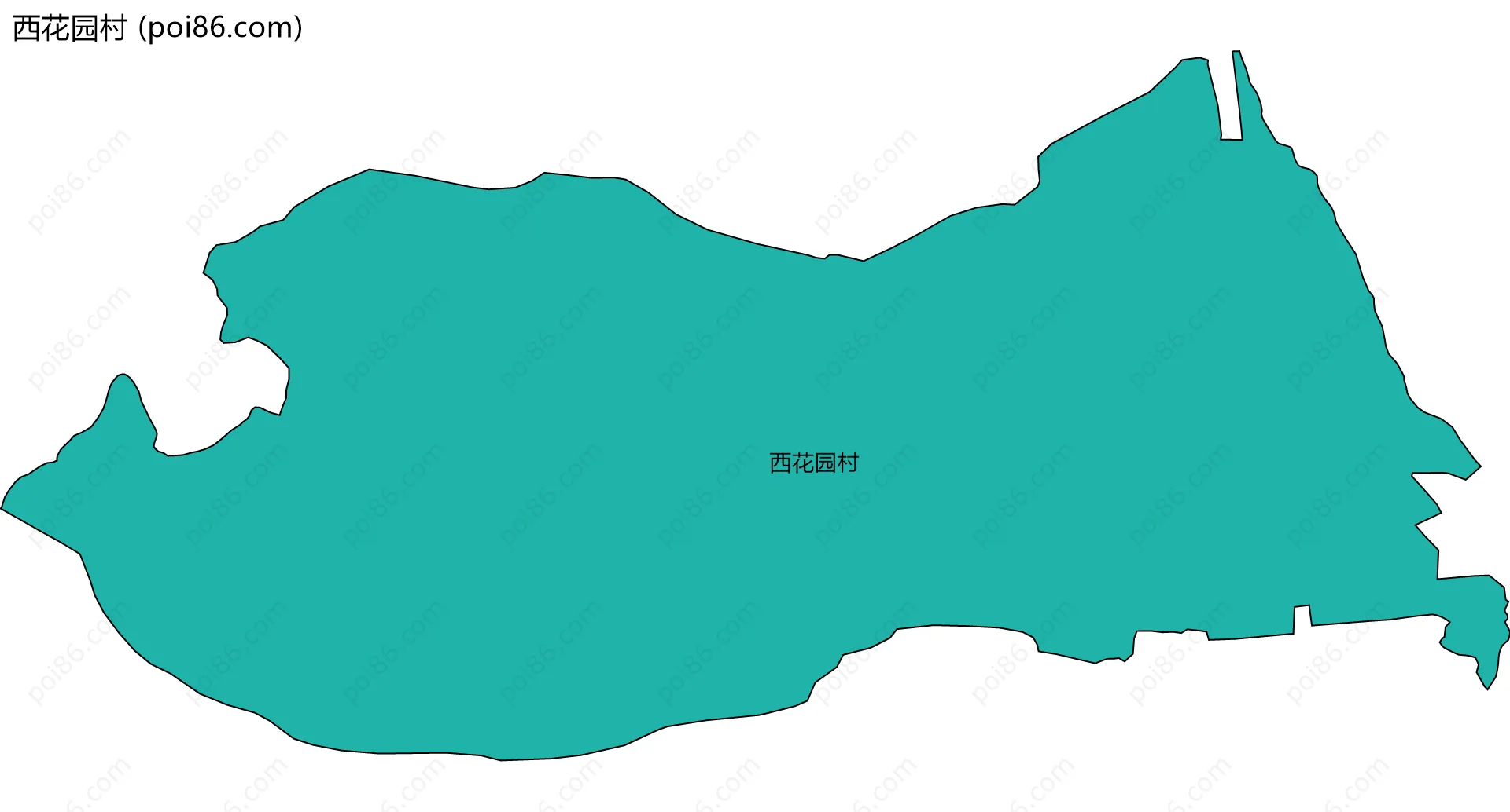 西花园村边界地图