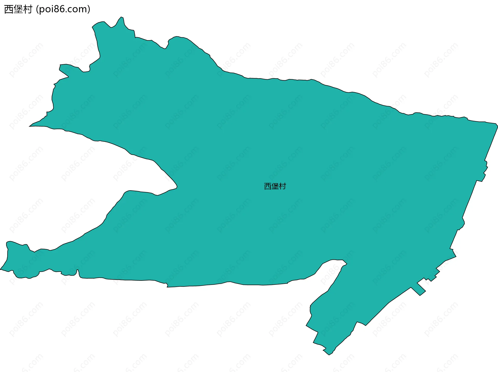 西堡村边界地图