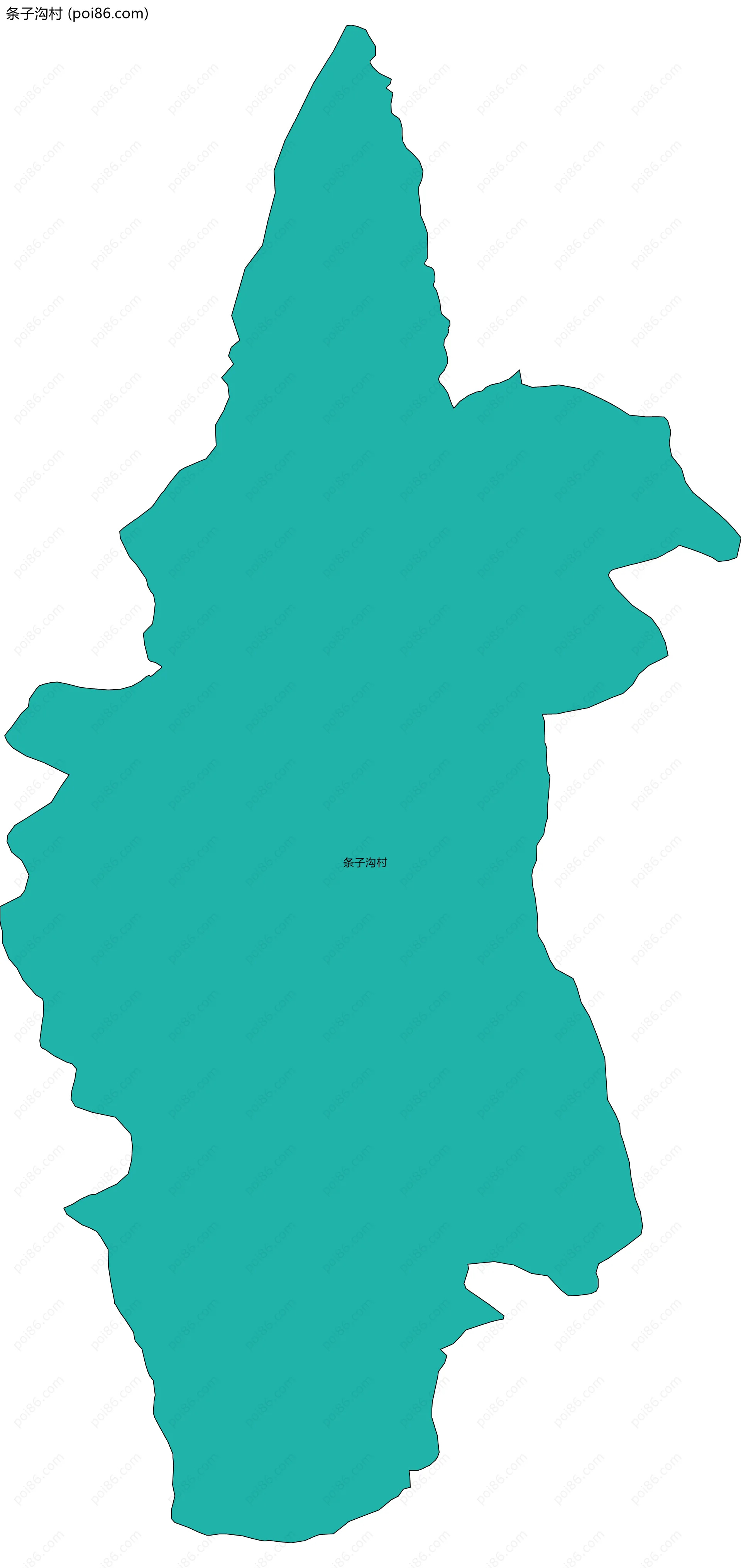 条子沟村边界地图