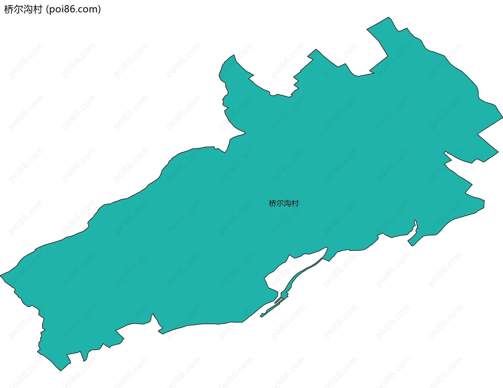 桥尔沟村边界地图