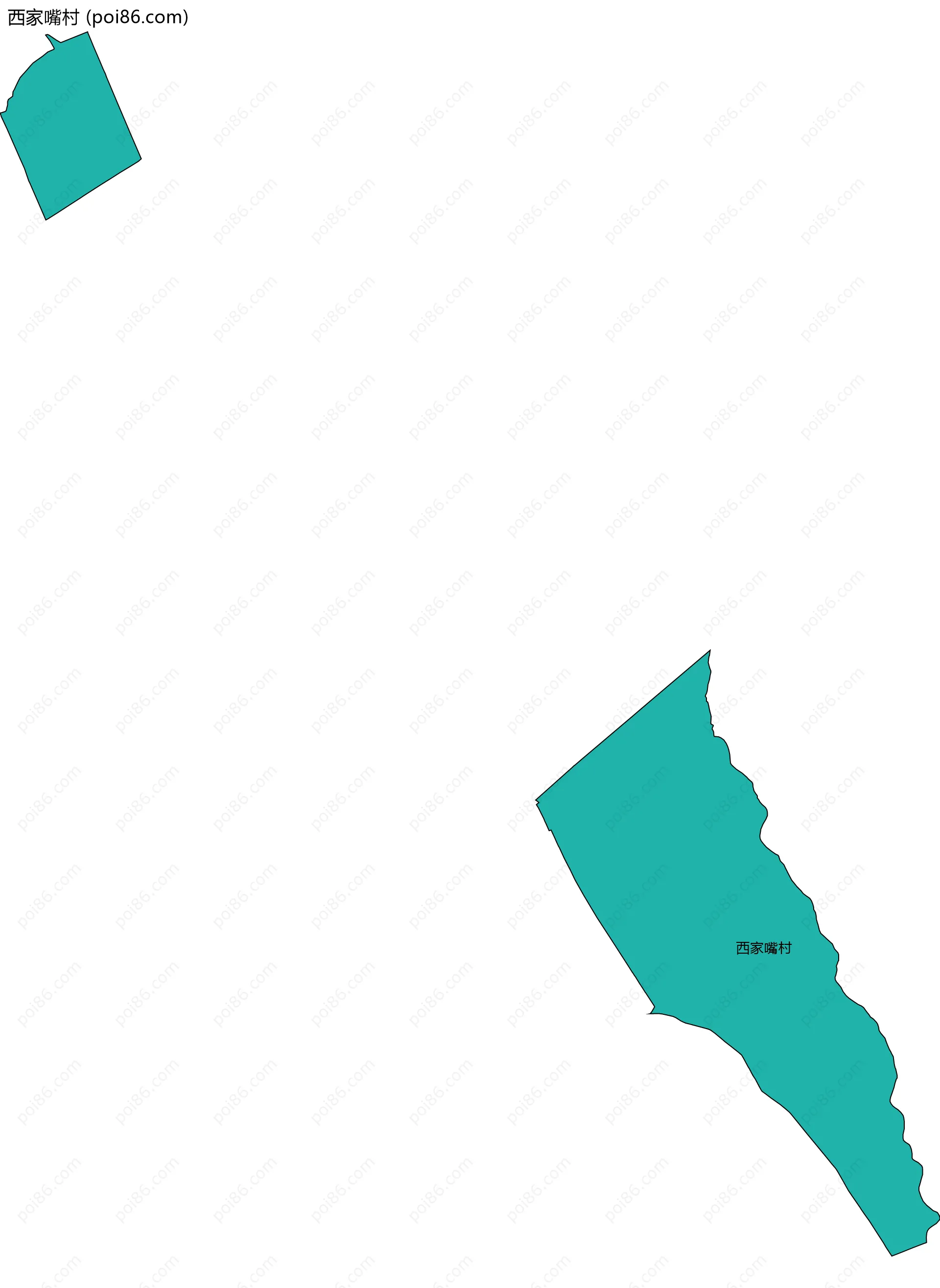 西家嘴村边界地图