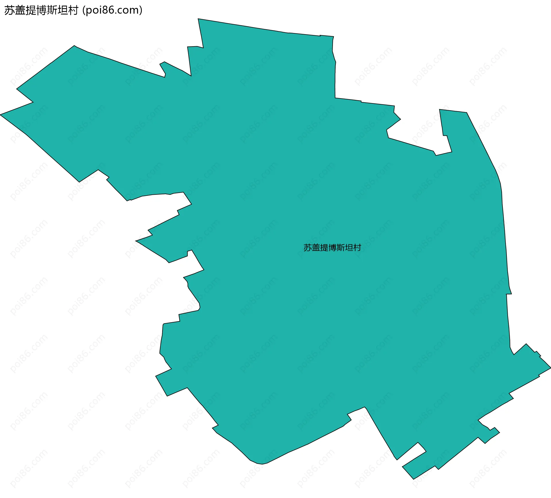 苏盖提博斯坦村边界地图
