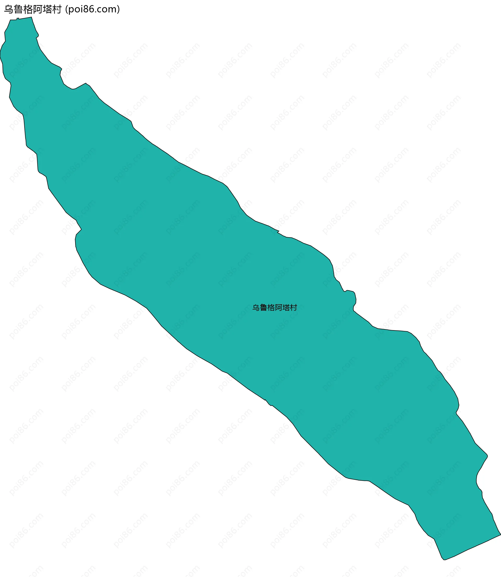 乌鲁格阿塔村边界地图