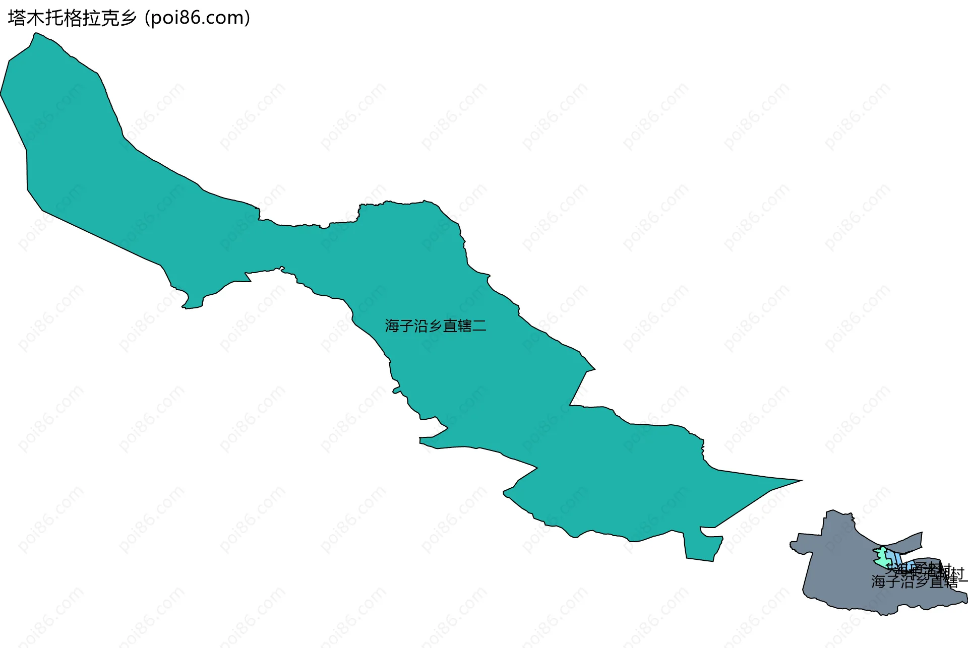 塔木托格拉克乡边界地图(五级行政区划)