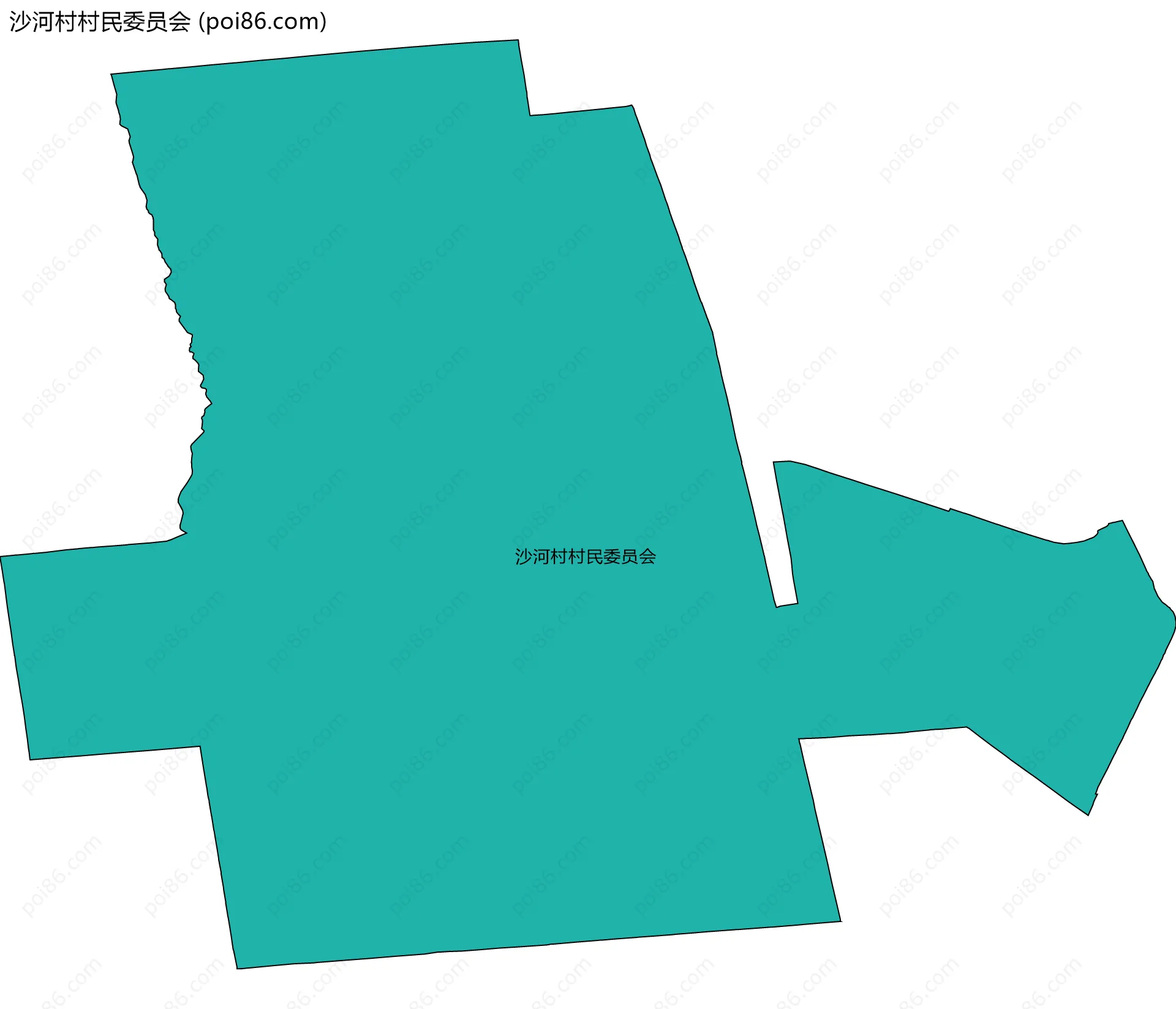 沙河村村民委员会边界地图