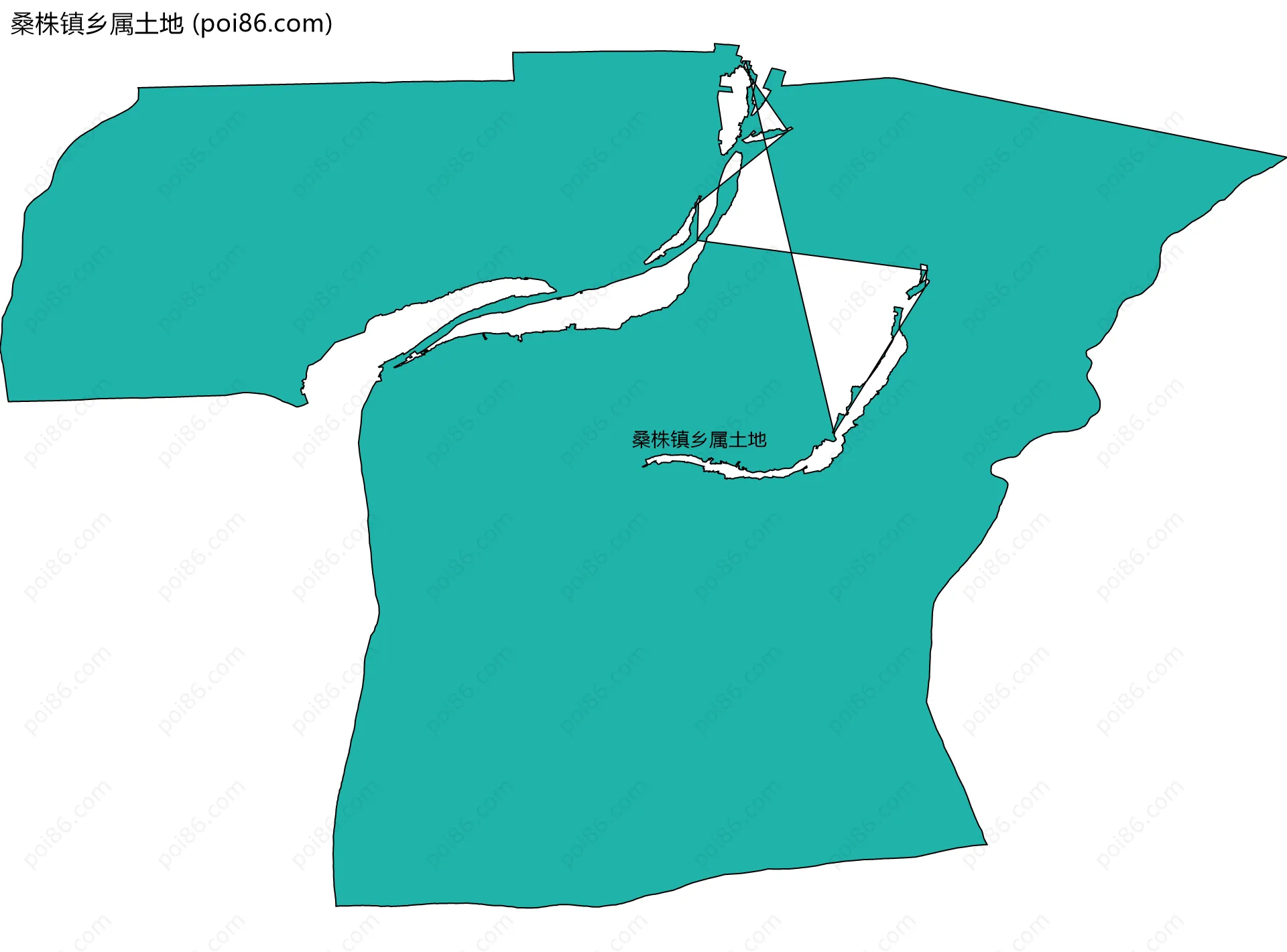桑株镇乡属土地边界地图