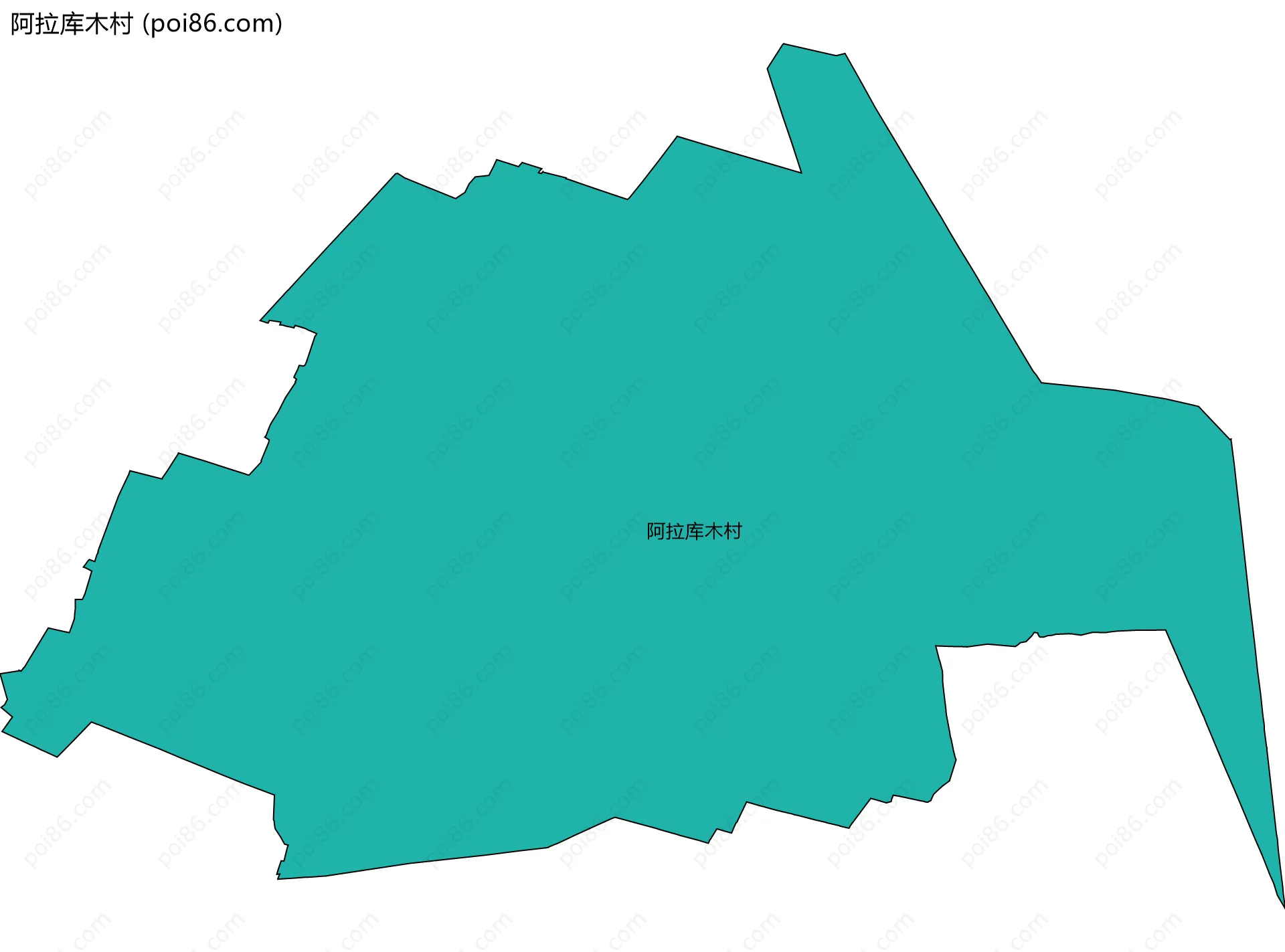 阿拉库木村边界地图