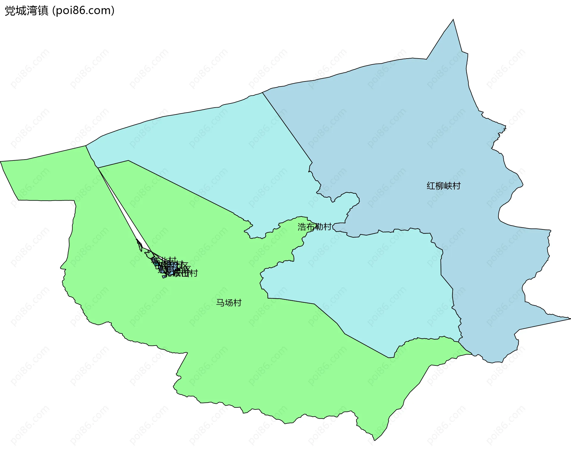 党城湾镇边界地图(五级行政区划)