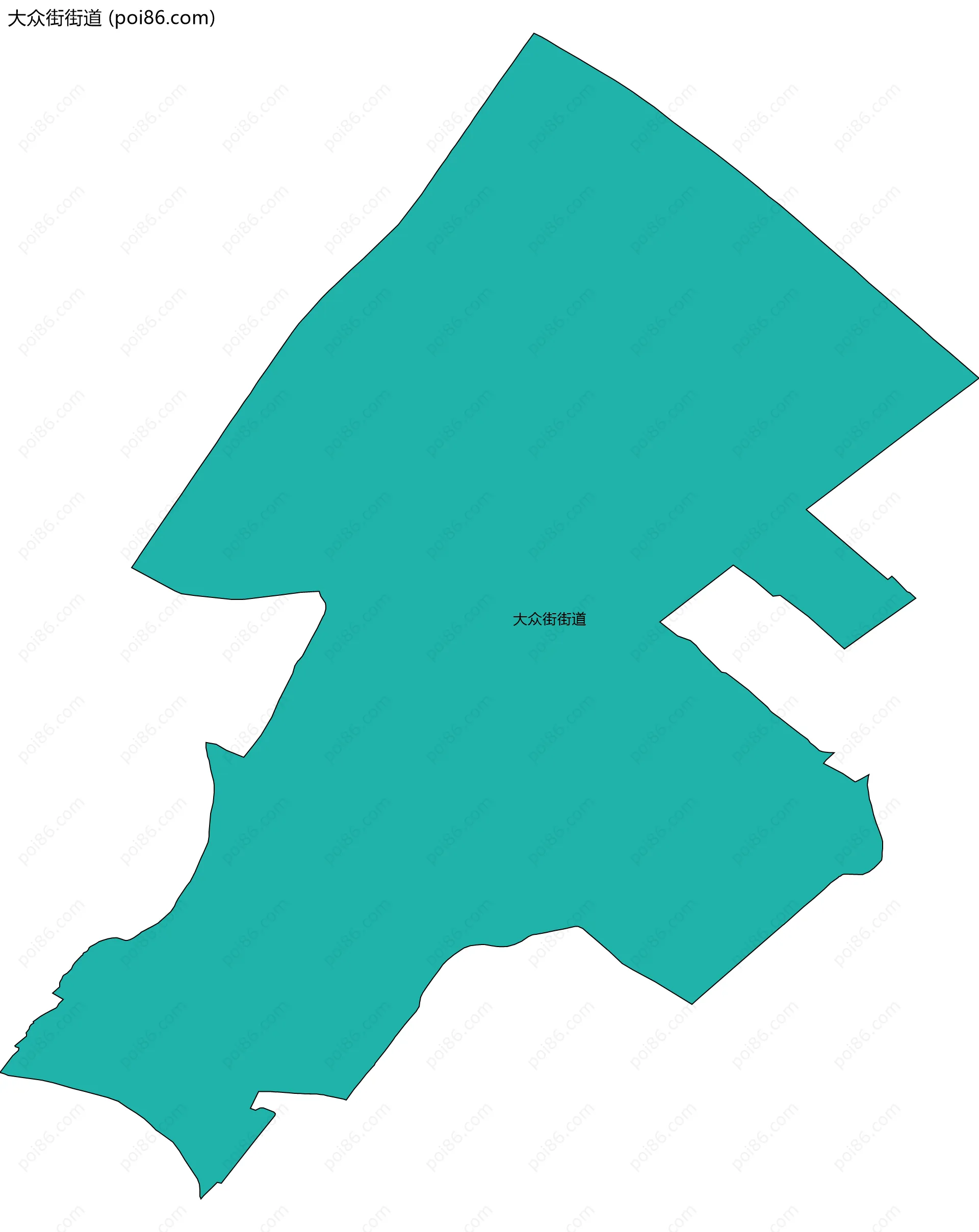 大众街街道边界地图
