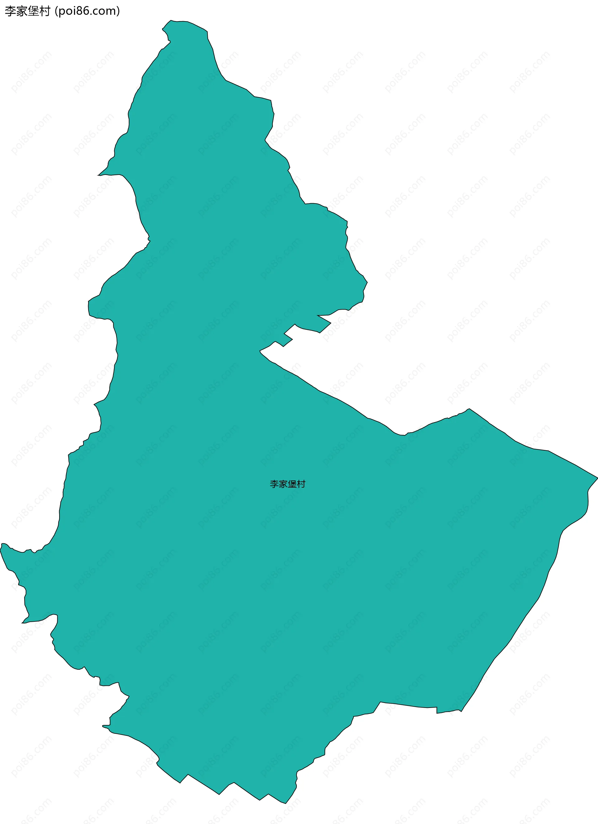 李家堡村边界地图