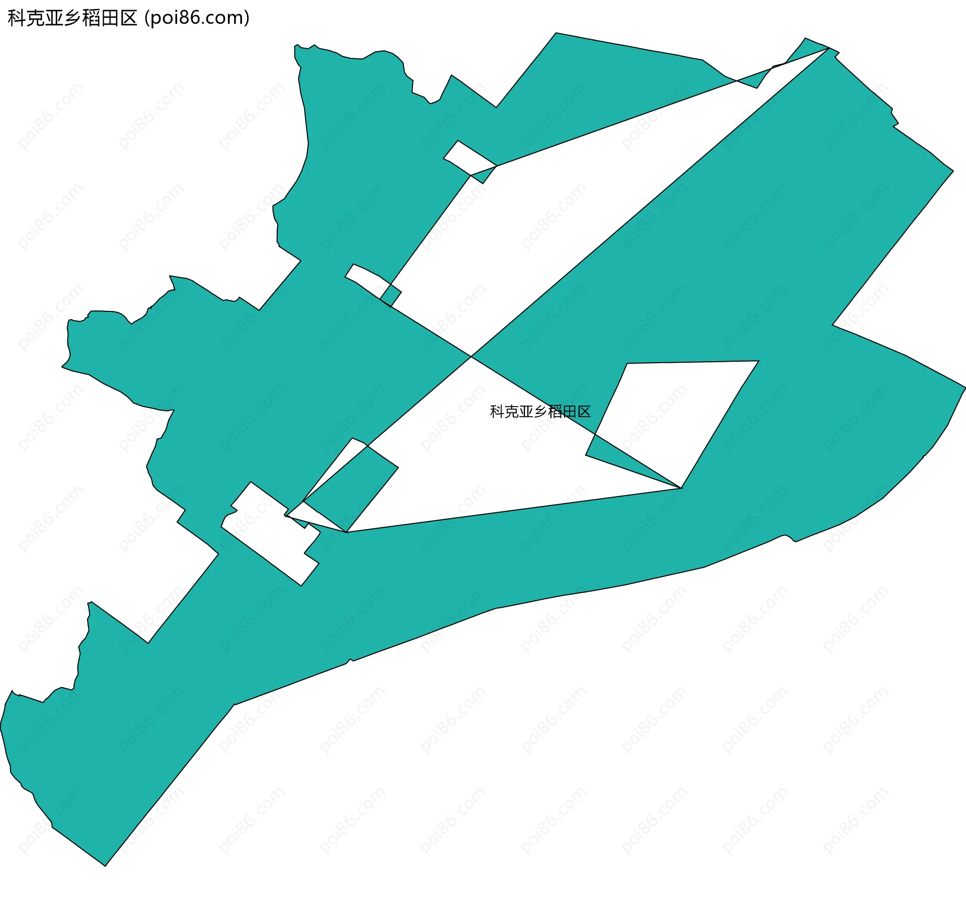 科克亚乡稻田区边界地图