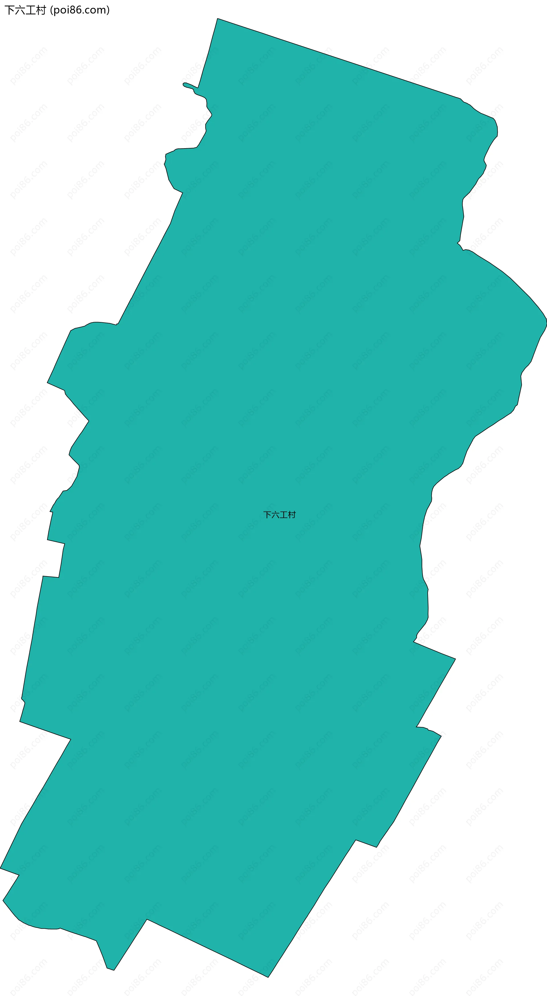 下六工村边界地图