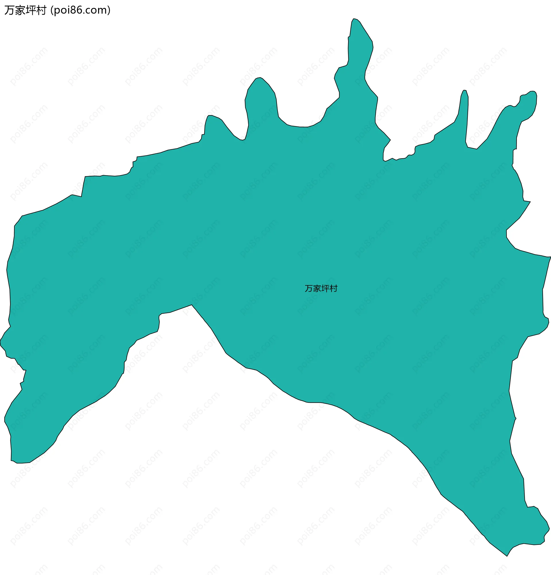 万家坪村边界地图