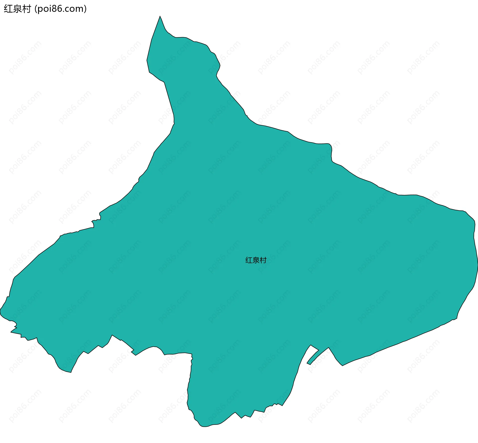 红泉村边界地图