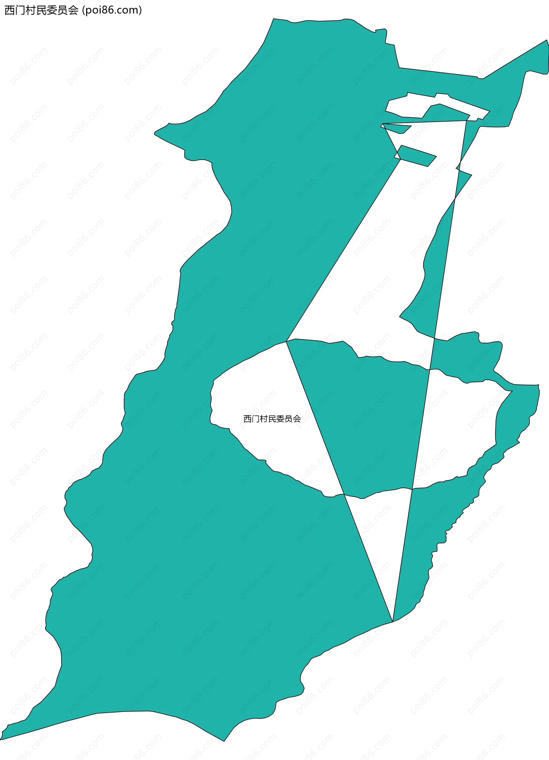 西门村民委员会边界地图