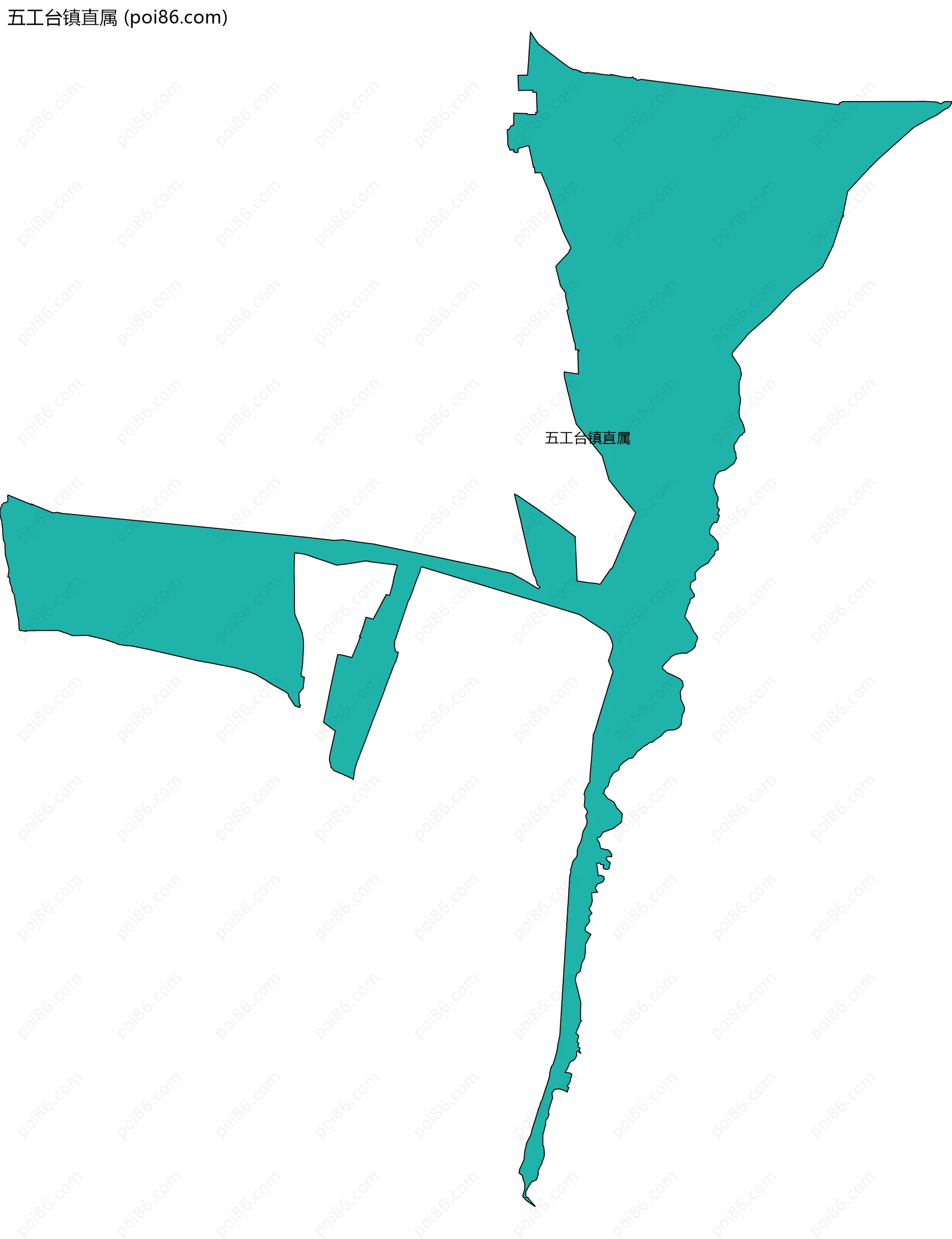 五工台镇直属边界地图