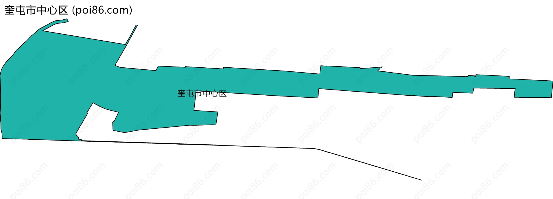 奎屯市中心区边界地图