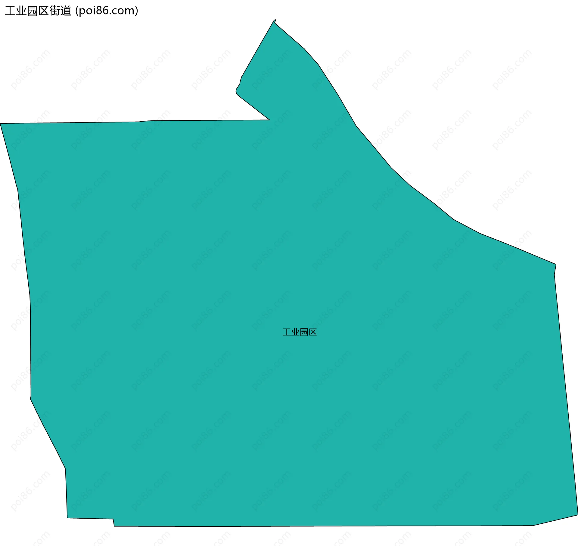 工业园区街道边界地图(五级行政区划)