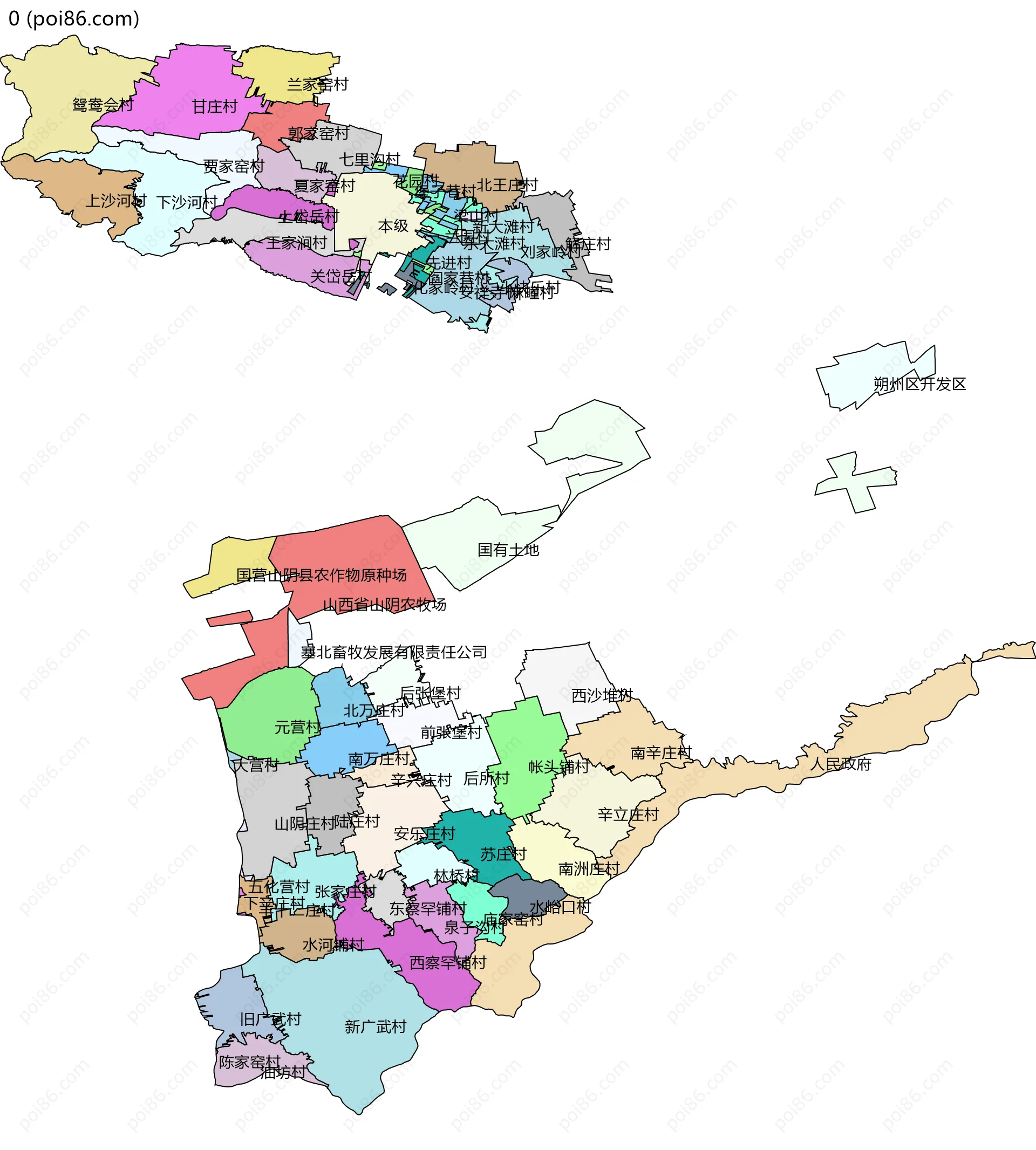0边界地图(五级行政区划)