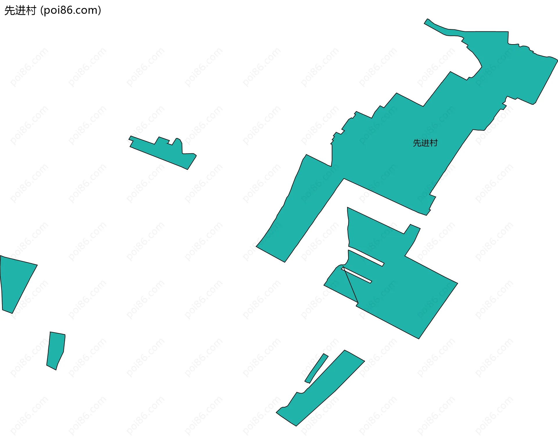 先进村边界地图