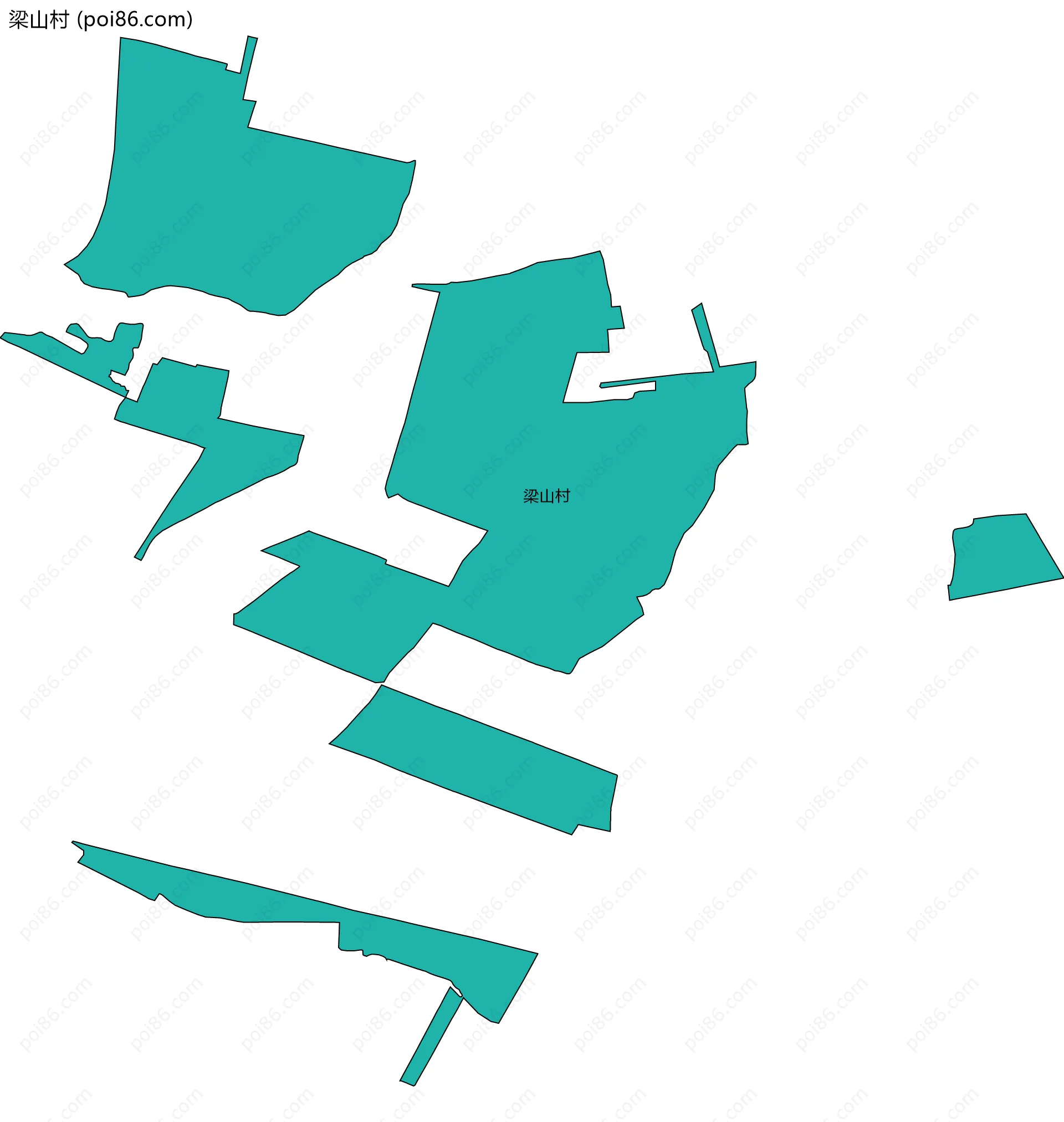 梁山村边界地图