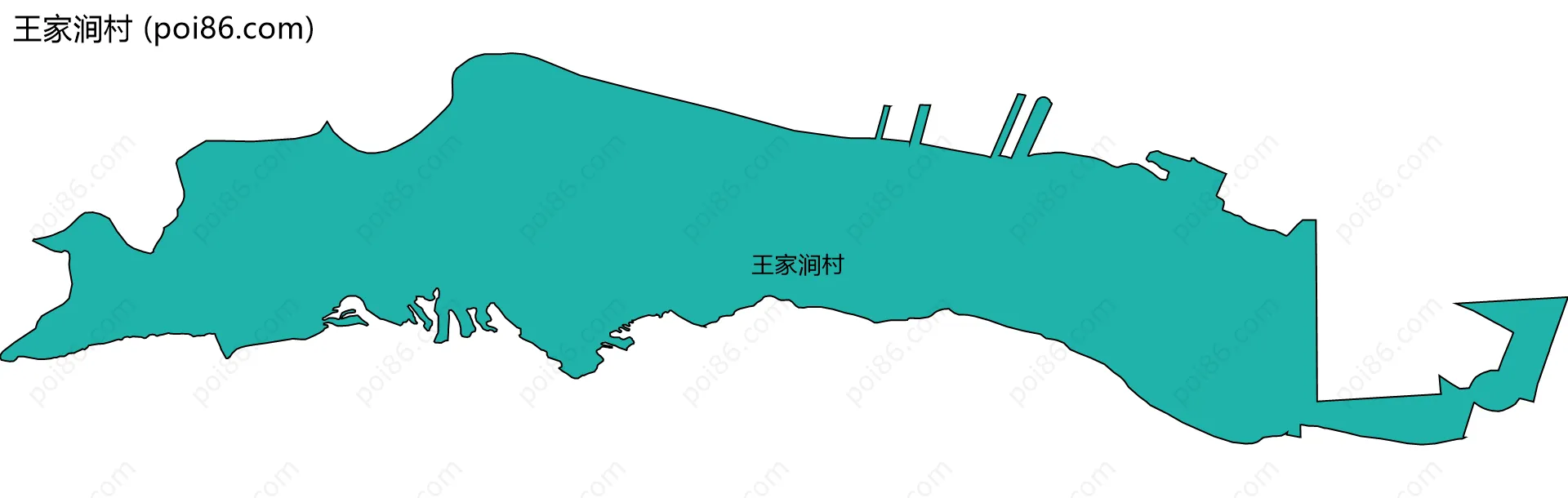 王家涧村边界地图